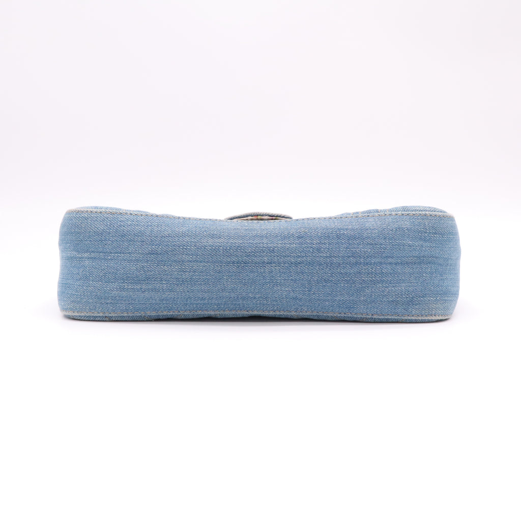 Pearly GG Marmont Flap Bag Matelasse Denim Small LDM-1715