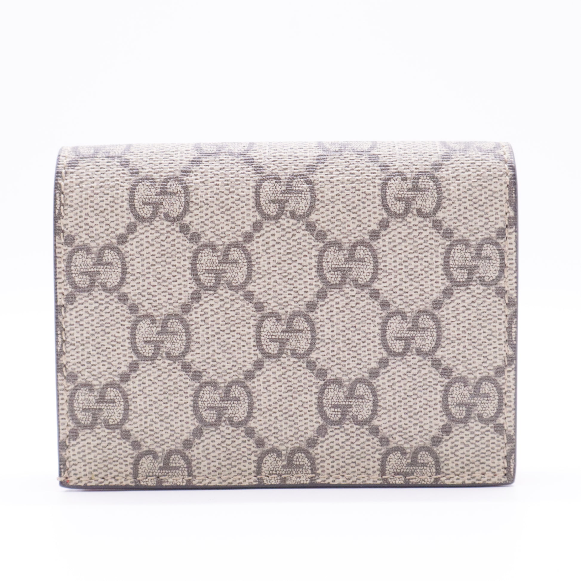 GG Supreme Monogram Cherry Embellished Card Case Wallet