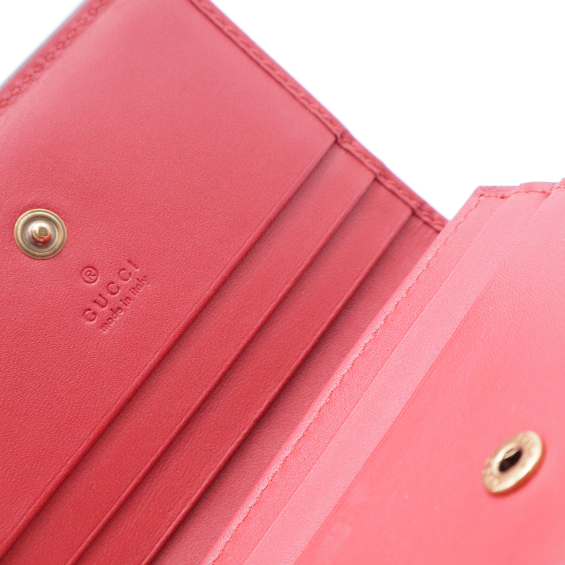 GG Supreme Monogram Cherry Embellished Card Case Wallet
