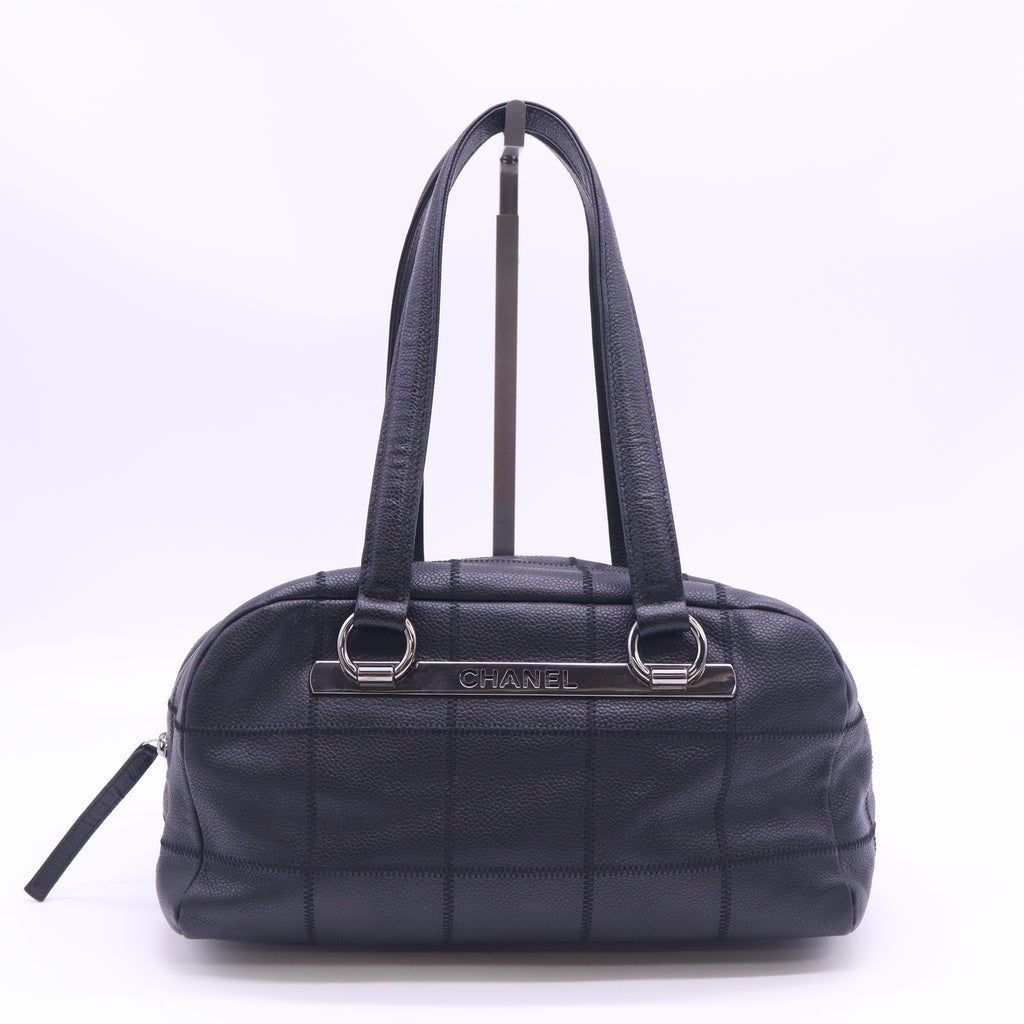 Chanel LAX Square Quilt Chocolate Bar Bowler Bag B24119