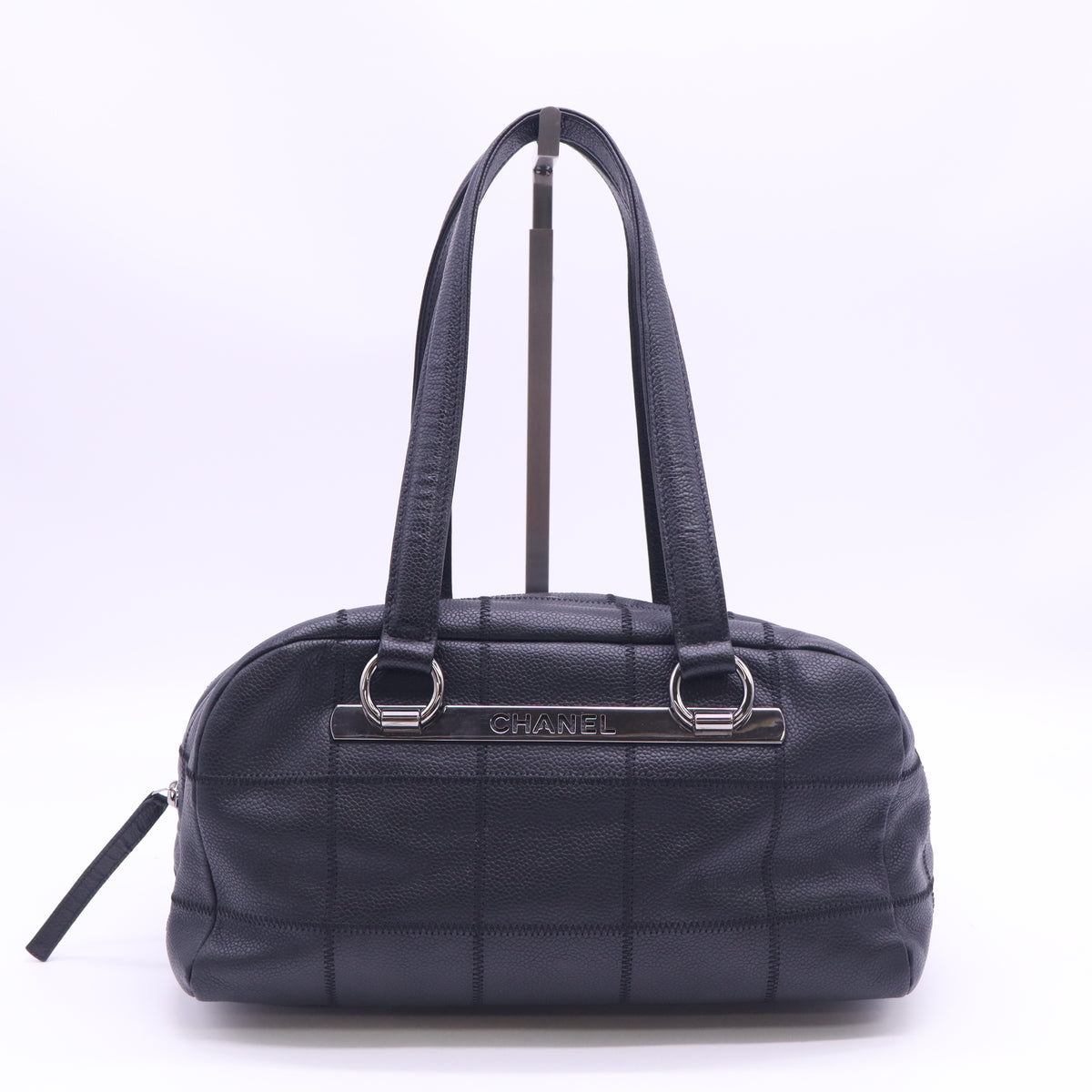 Chanel LAX Square Quilt Chocolate Bar Bowler Bag B24119
