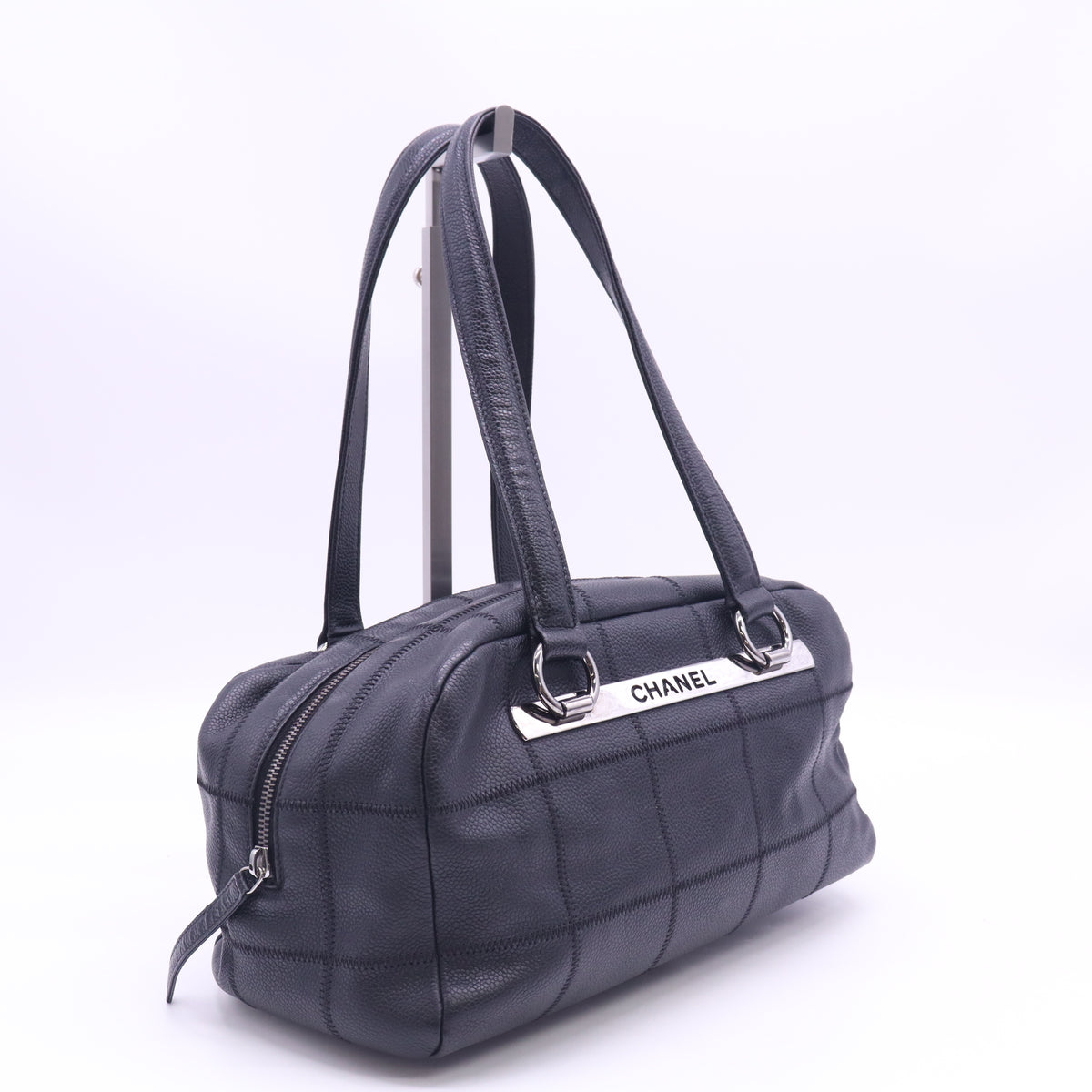 Chanel LAX Square Quilt Chocolate Bar Bowler Bag B24119