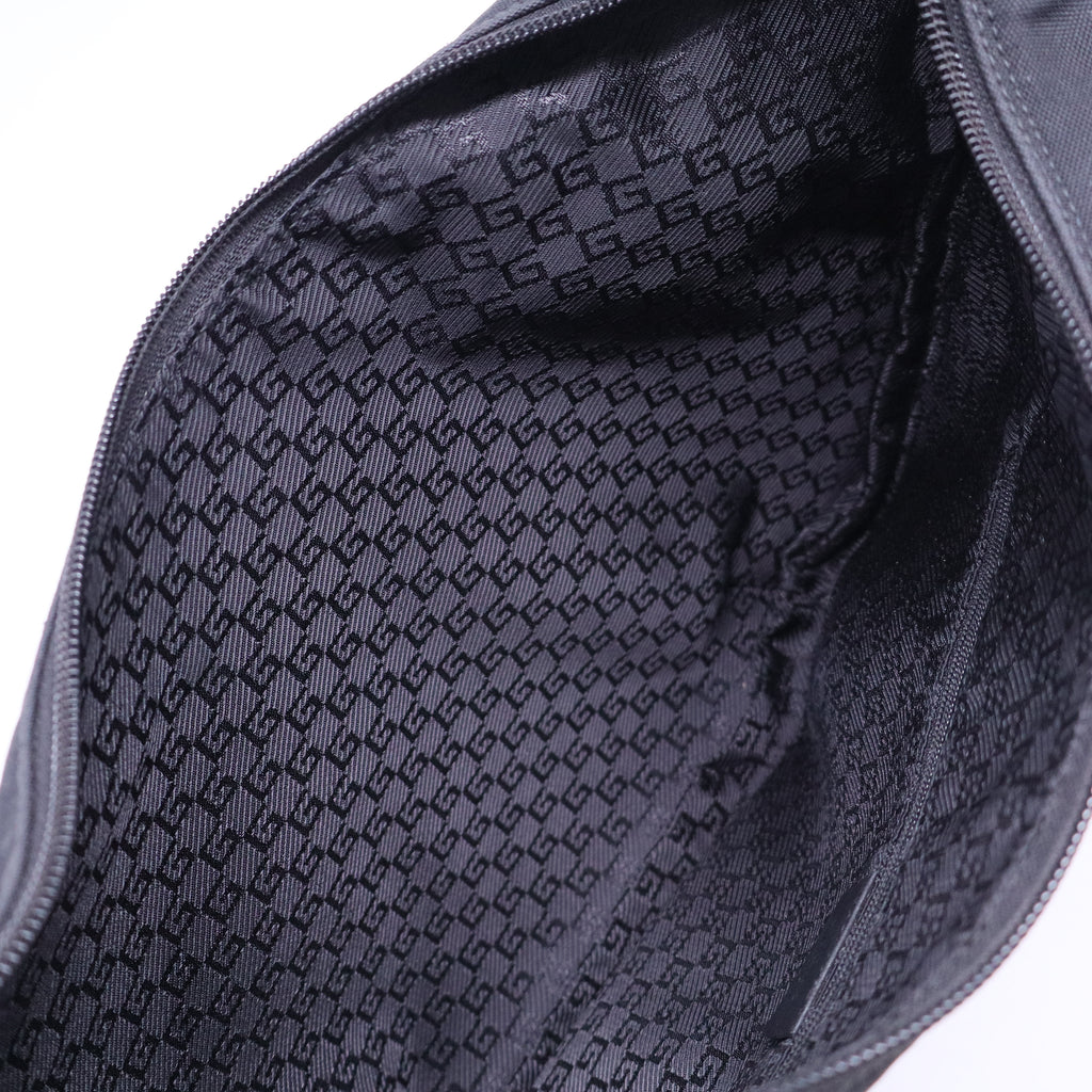 Leather-Trimmed Nylon Hobo B20436