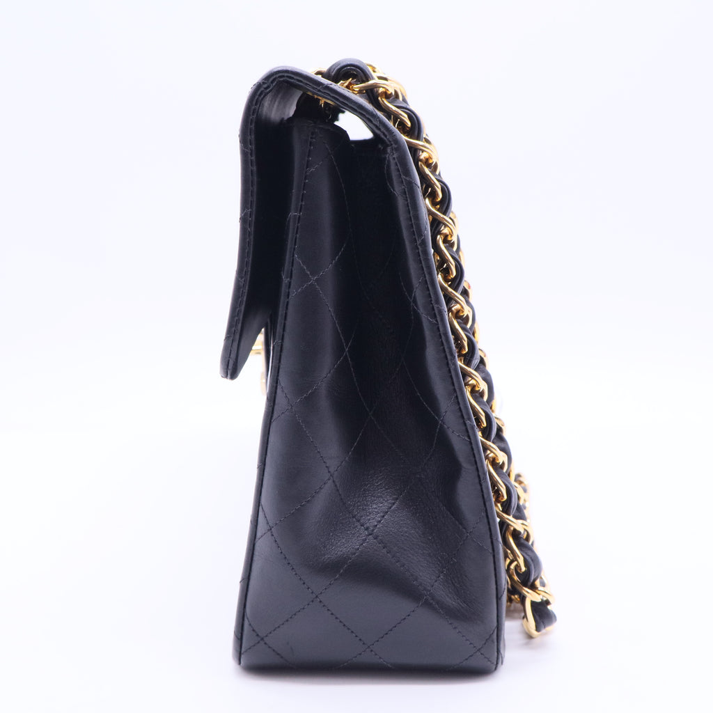 Lambskin Quilted XL Jumbo Single Flap Black B12233