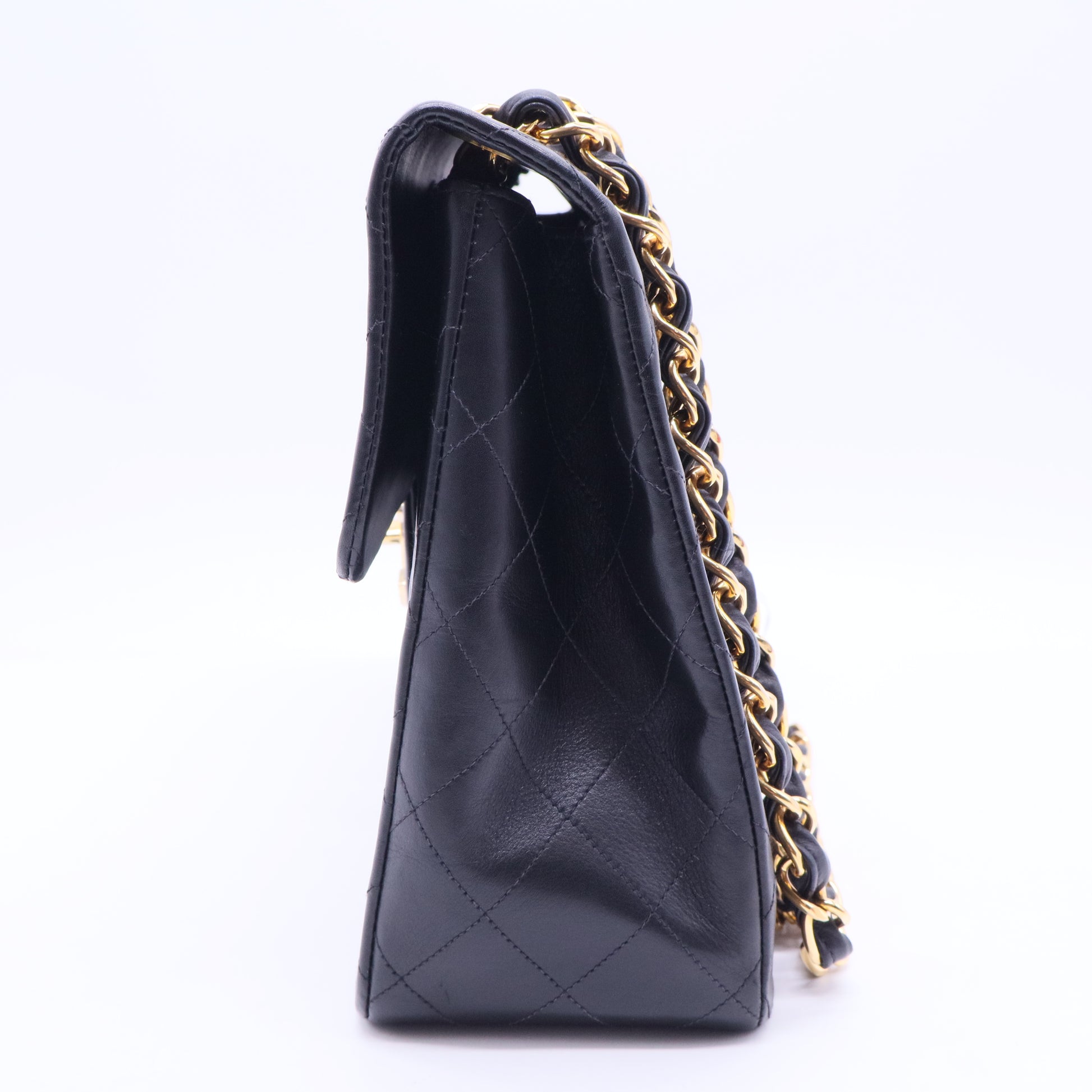 Lambskin Quilted XL Jumbo Single Flap Black B12233