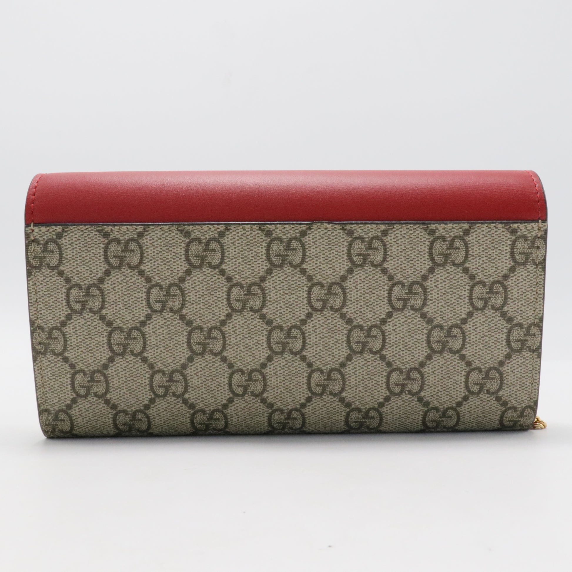 Padlock Continental Chain Wallet GG Coated Canvas and Leather Long