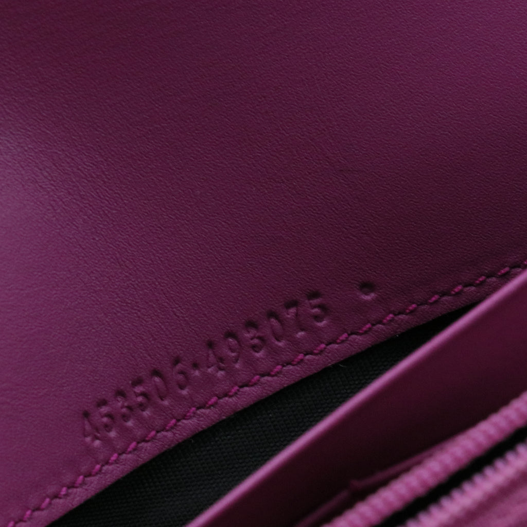 Padlock Continental Chain Wallet GG Coated Canvas and Leather Long