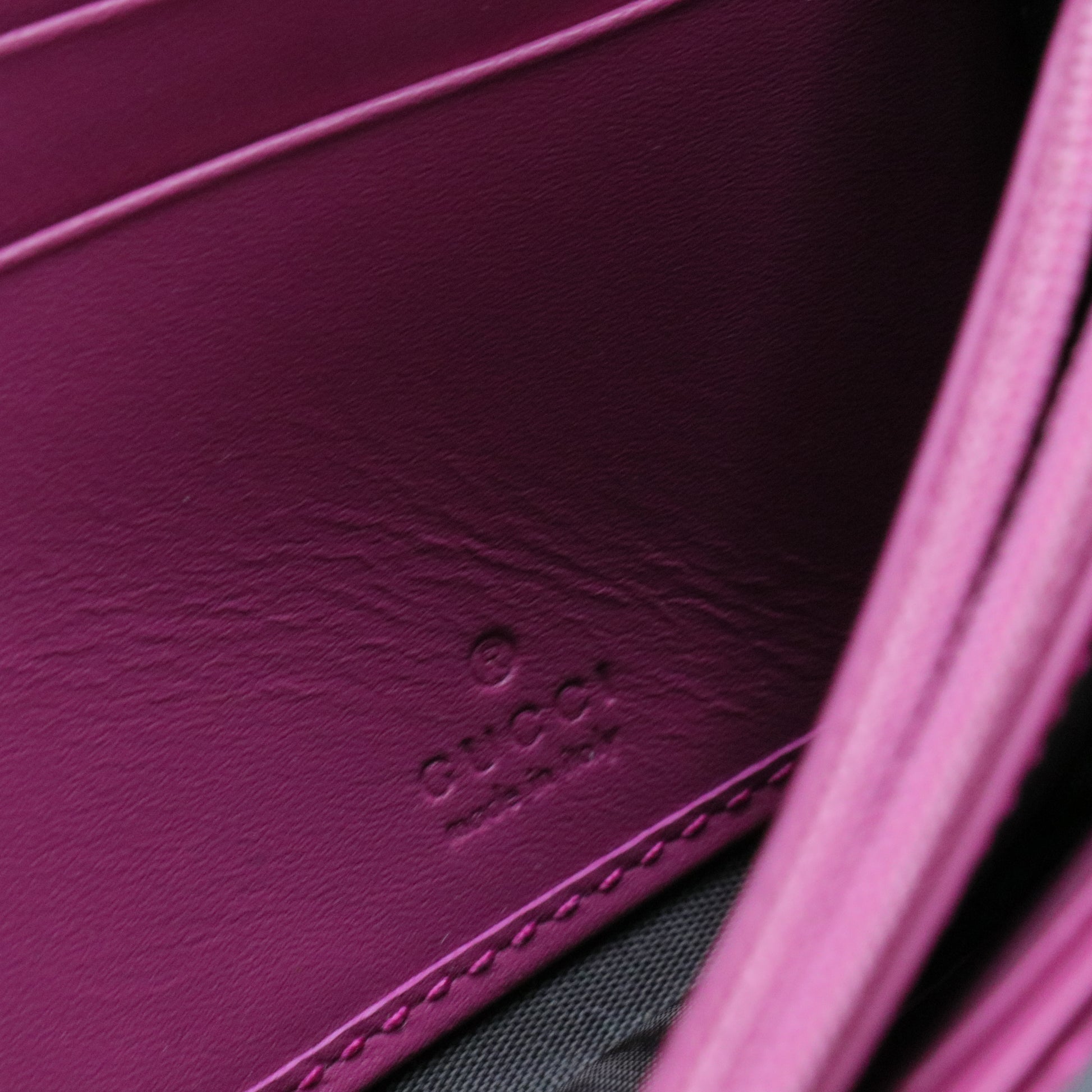 Padlock Continental Chain Wallet GG Coated Canvas and Leather Long