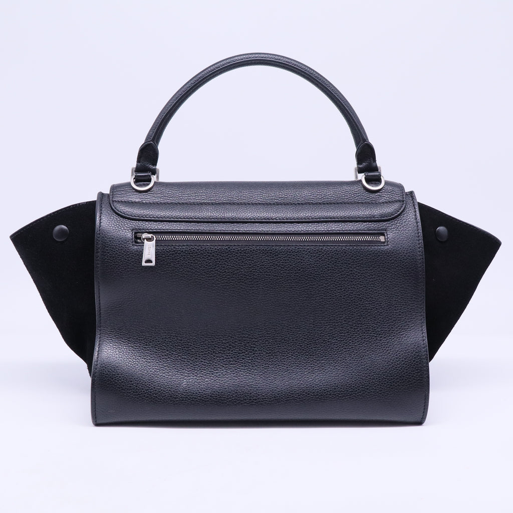 Black Leather and Suede Medium Trapeze Bag B20271