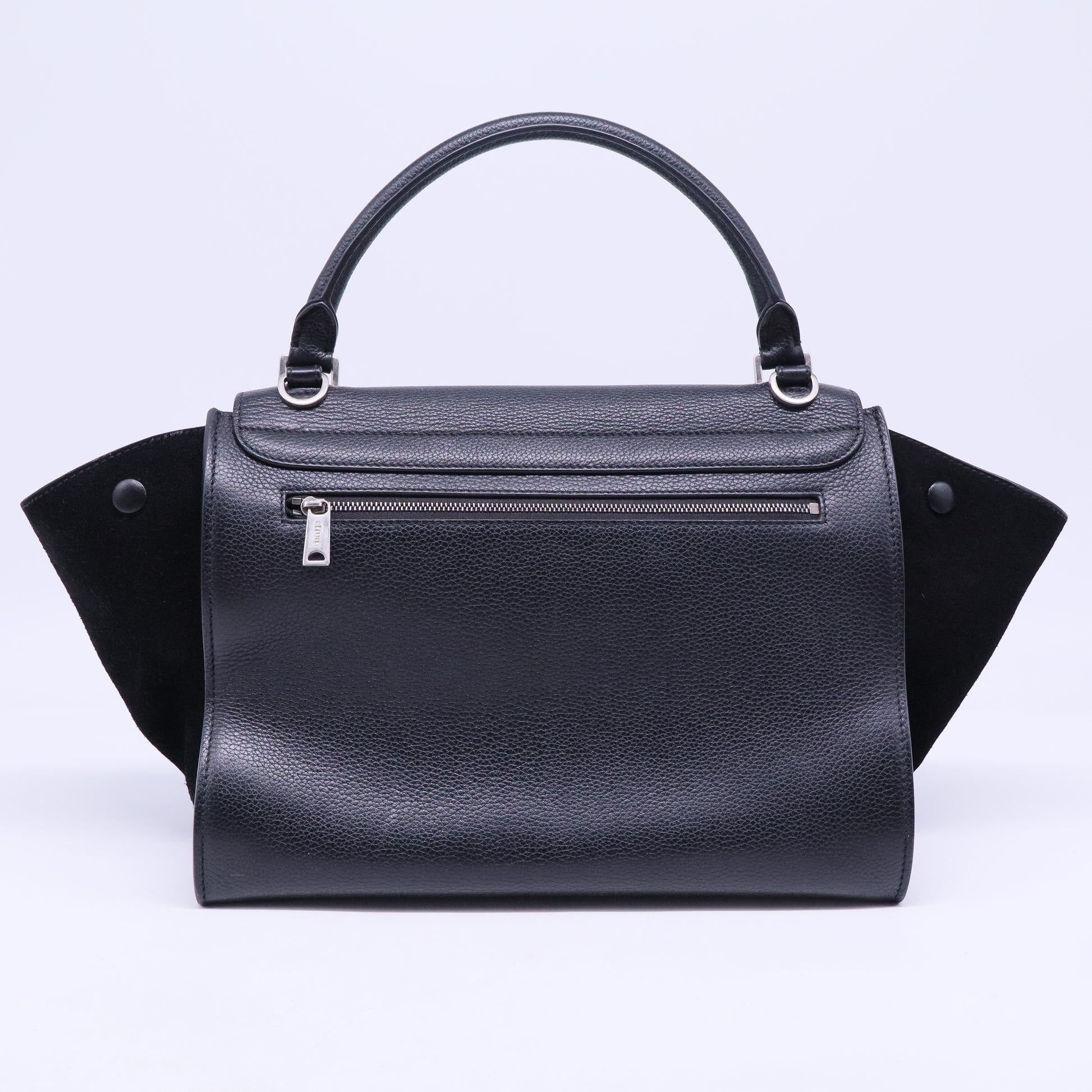 Black Leather and Suede Medium Trapeze Bag B20271