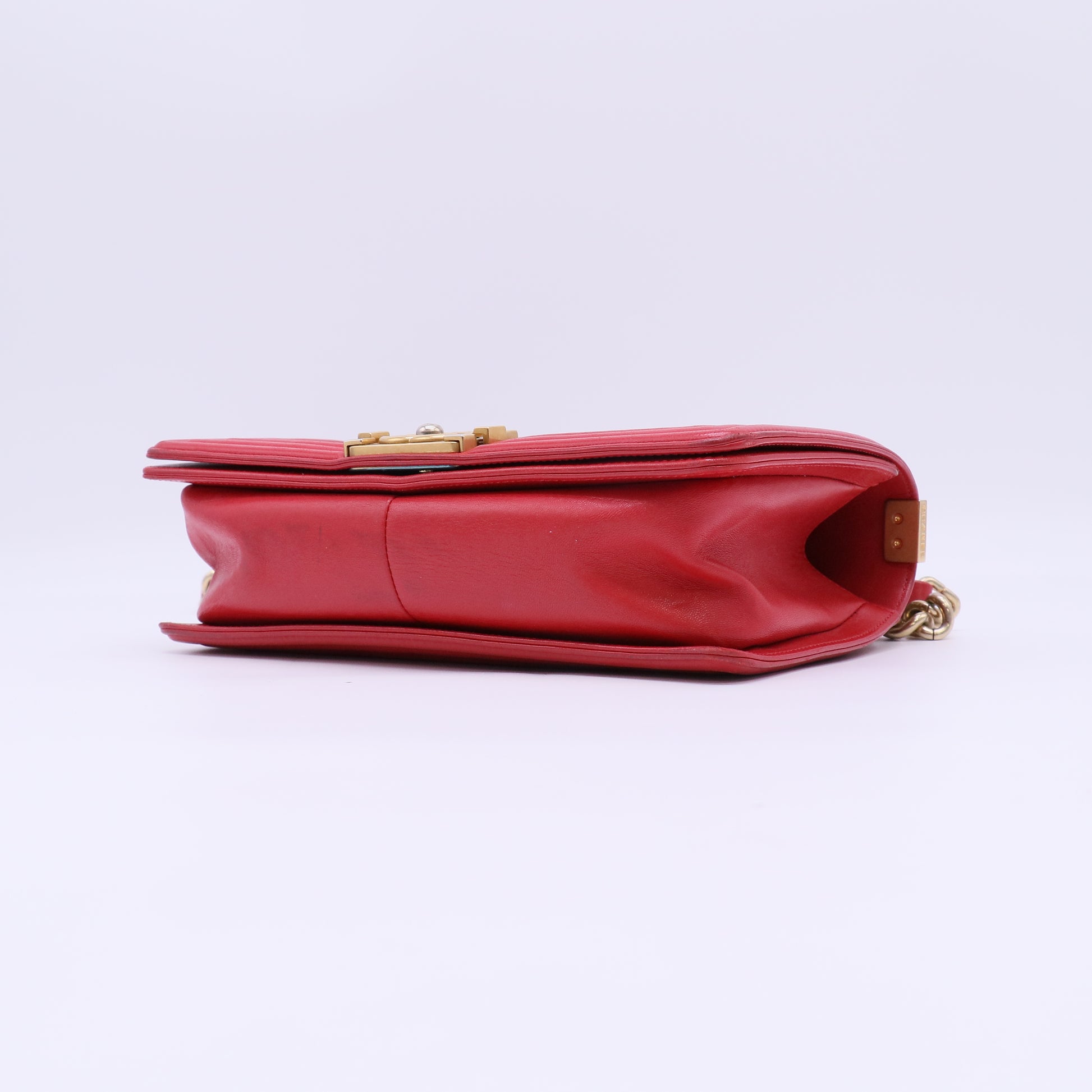 Chanel Lambskin Quilted Medium Boy Flap Red LDJ4667