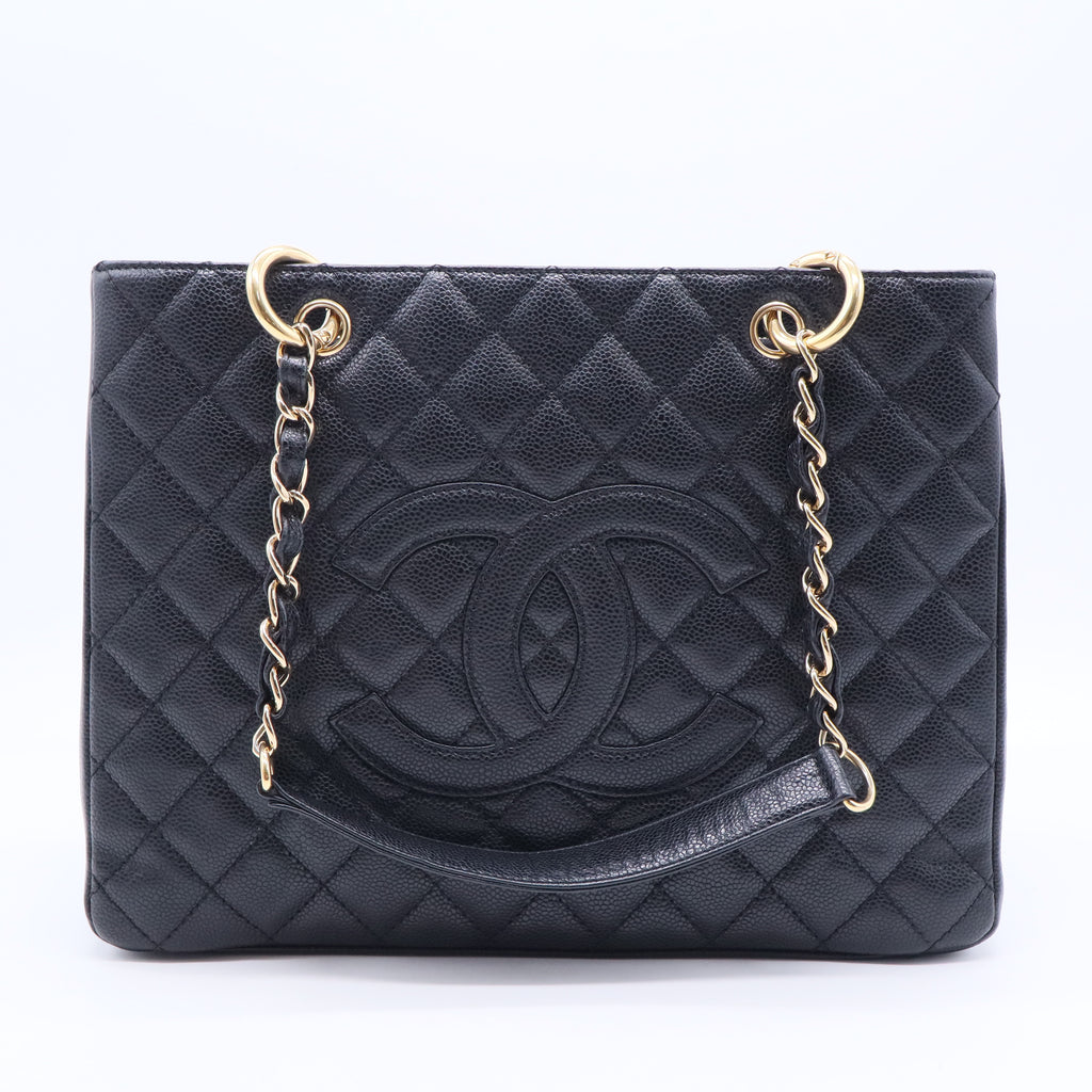 Grand Shopping Tote Quilted Caviar B12240