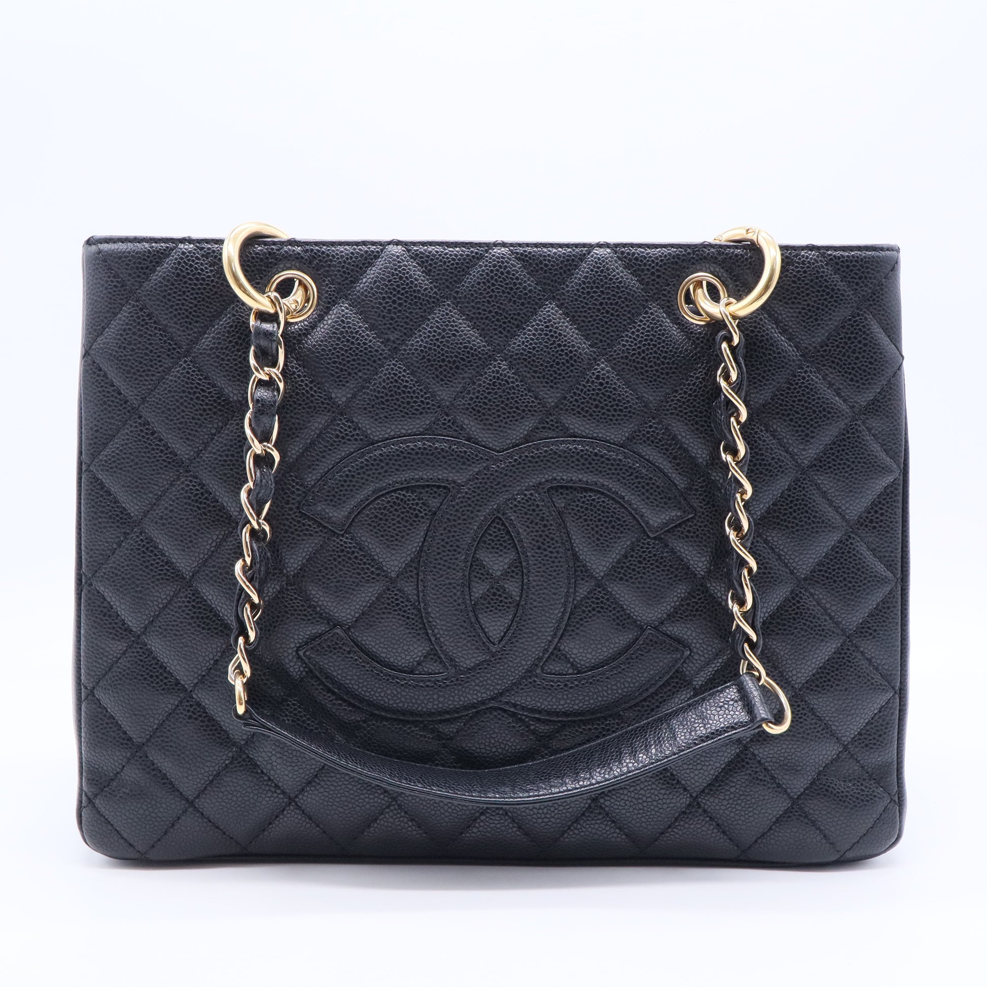 Grand Shopping Tote Quilted Caviar B12240