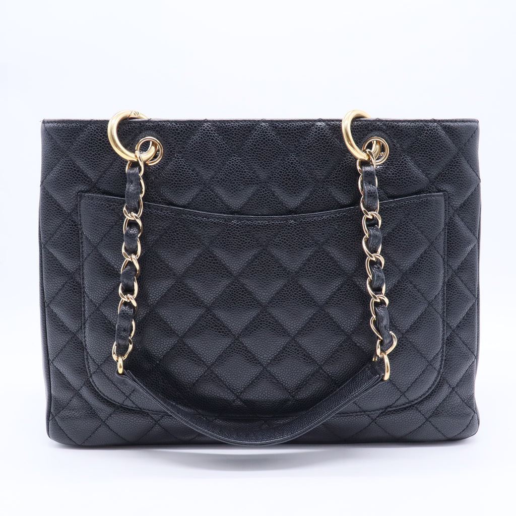 Grand Shopping Tote Quilted Caviar B12240