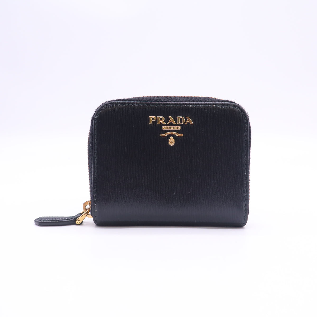 Prada Vitello Move Leather Compact Zip Around Wallet W23383