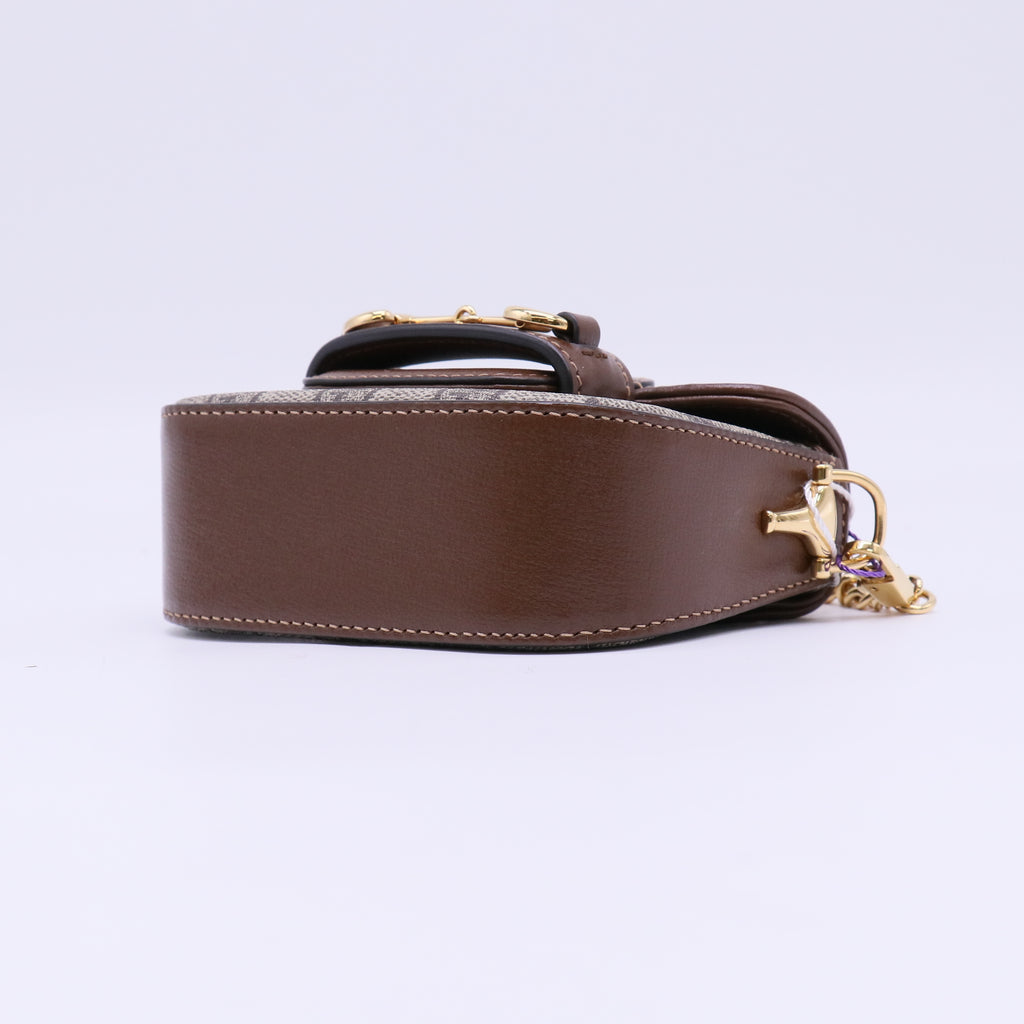 Gucci Beige/Ebony GG Coated Canvas Horsebit 1955 Mini Bag twins LDJ4675