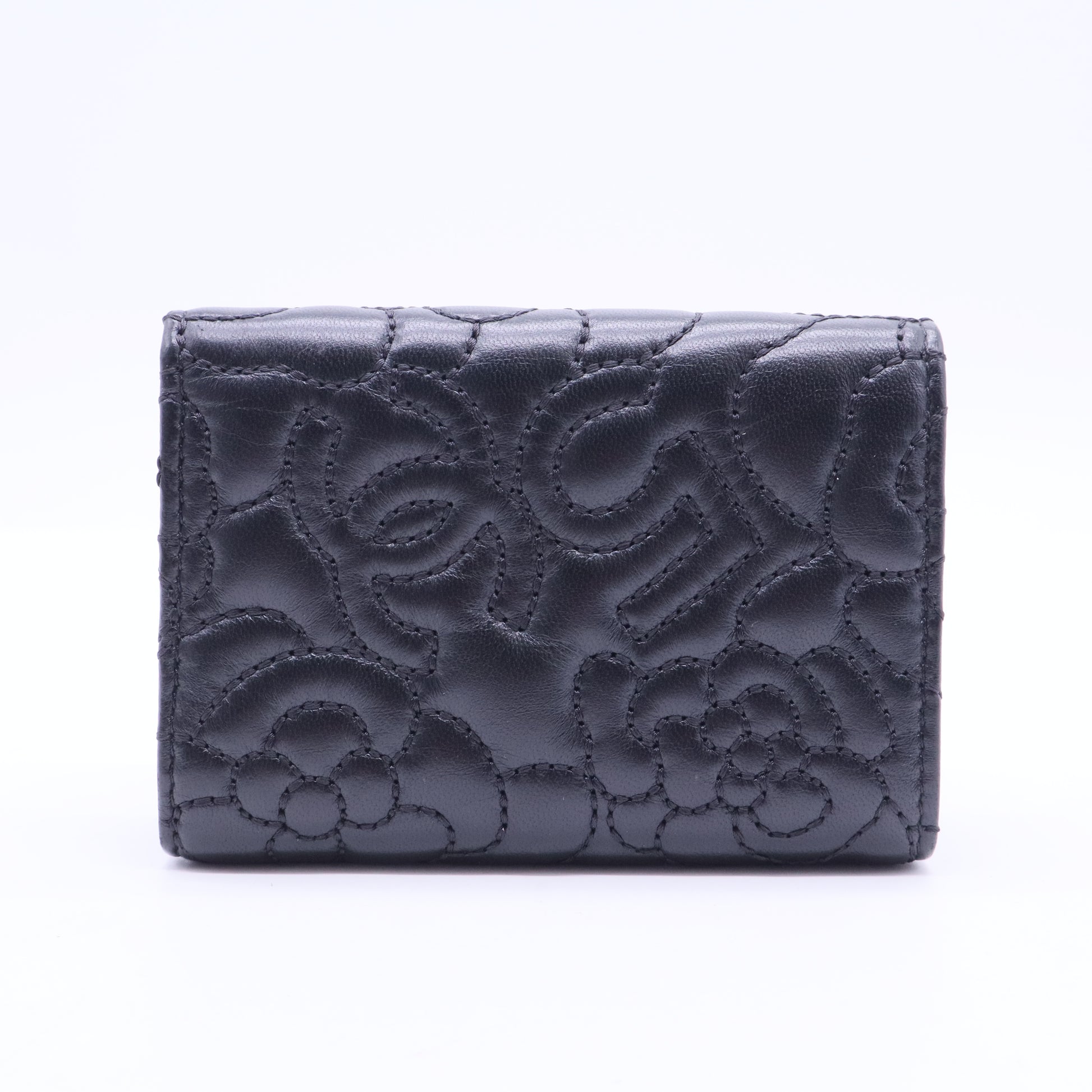 CC Trifold Flap Wallet Camellia Goatskin Small W20059