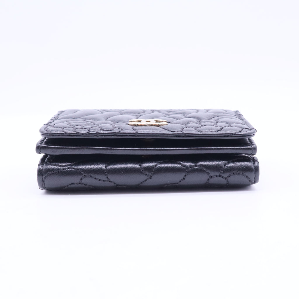 CC Trifold Flap Wallet Camellia Goatskin Small W20059