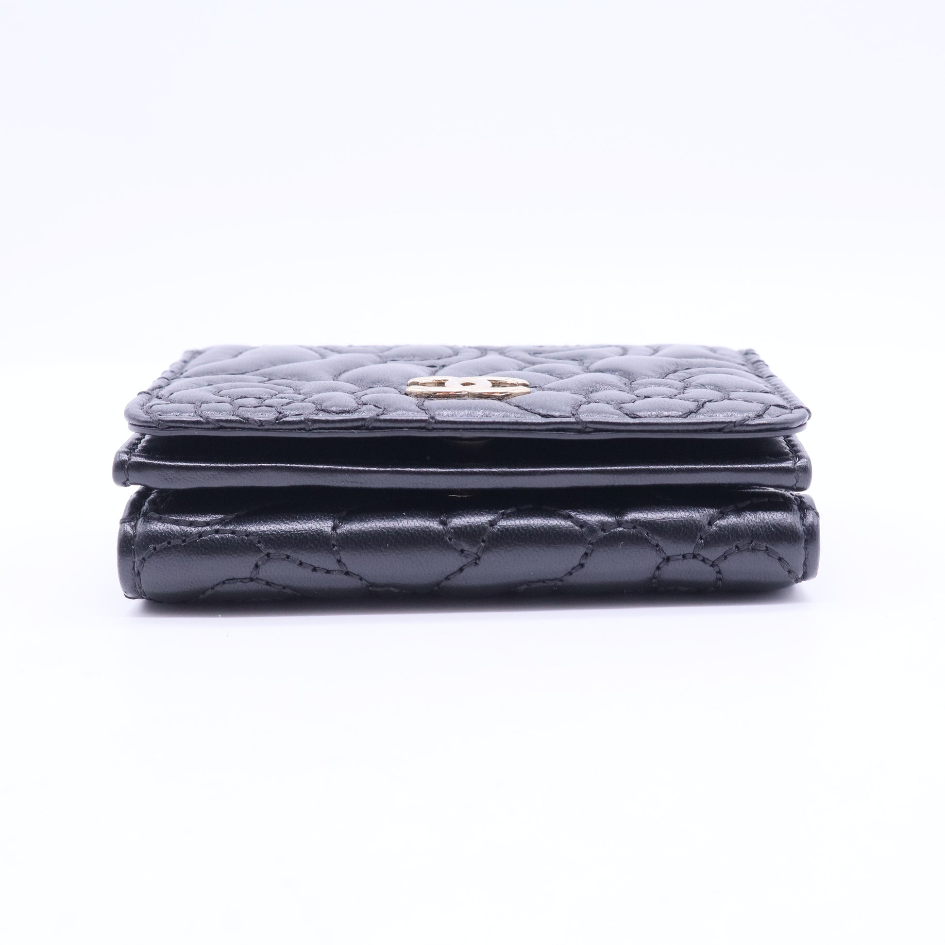 CC Trifold Flap Wallet Camellia Goatskin Small W20059