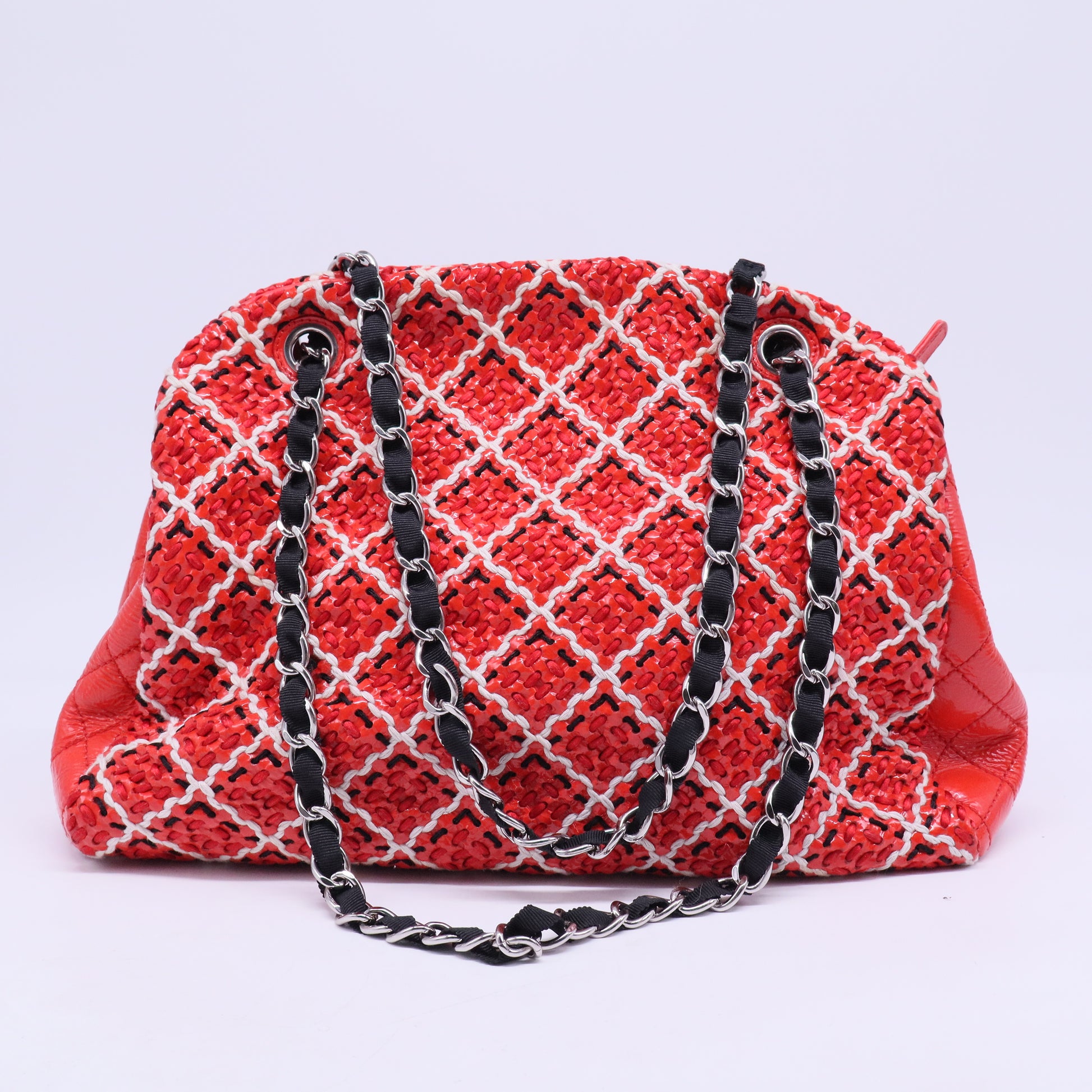 Just Mademoiselle Bag Woven Stitch Patent Large B20283
