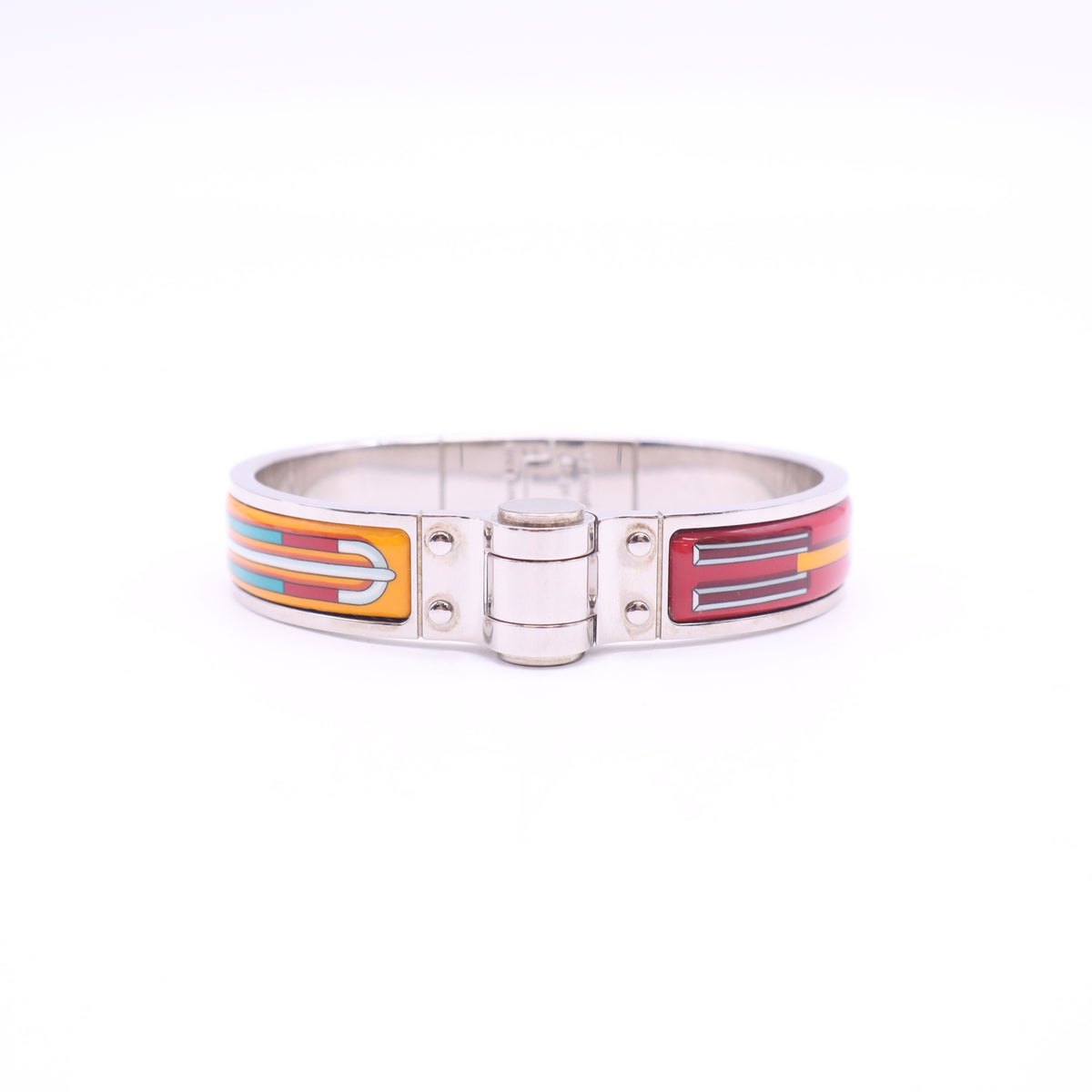 Hermès Charnière Enamel Hinged Bangle Bracelet W23364