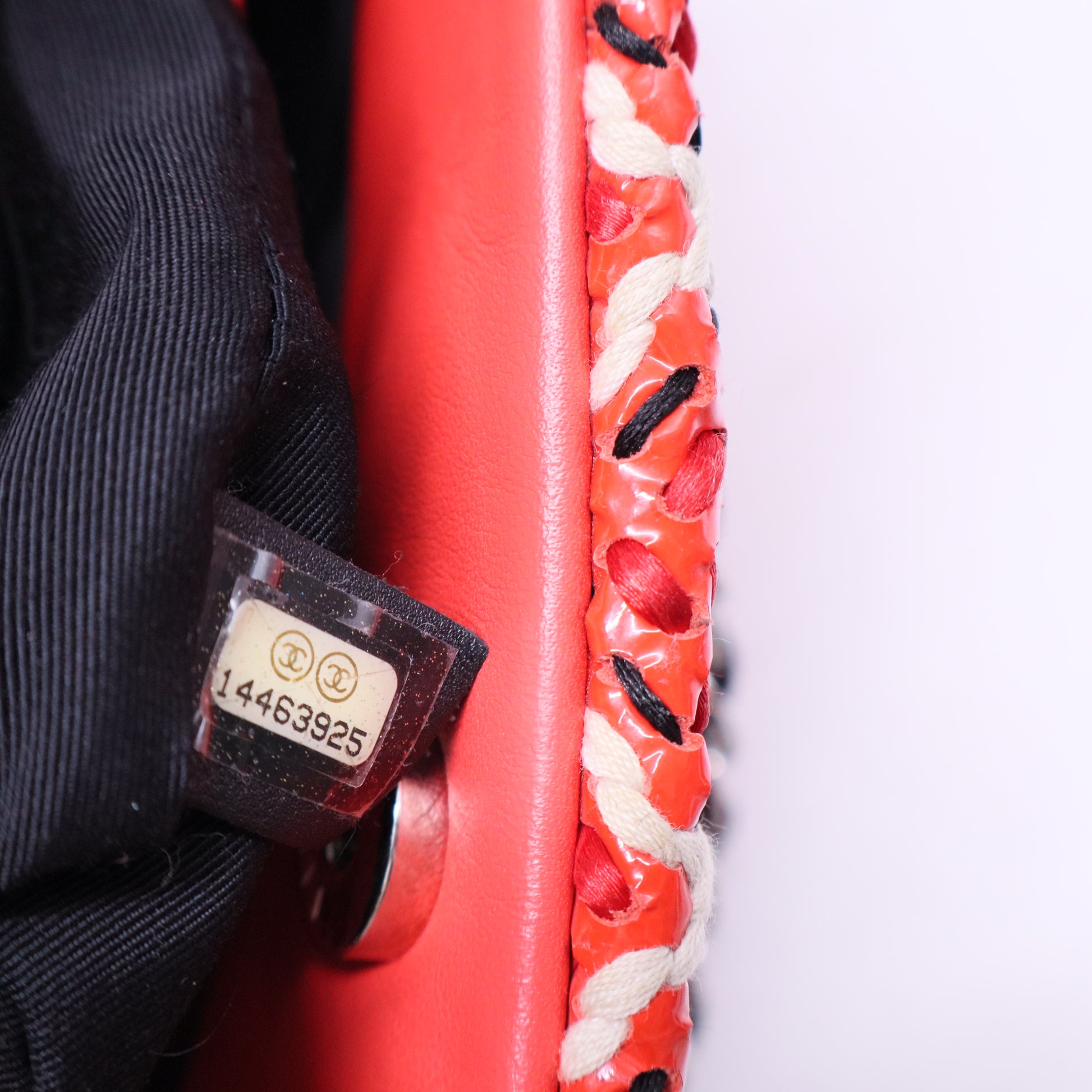 Just Mademoiselle Bag Woven Stitch Patent Large B20283