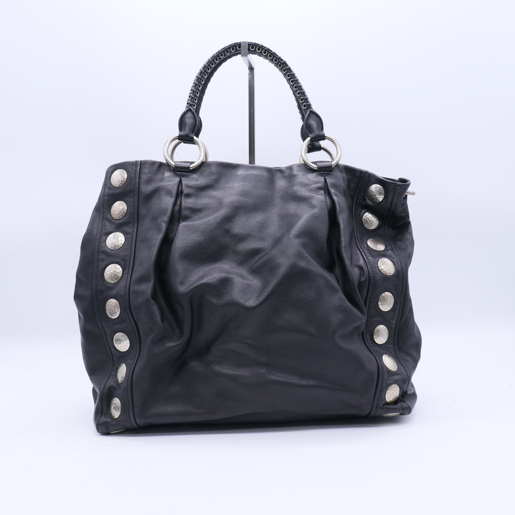 Leather Studded Handle Bag B20802