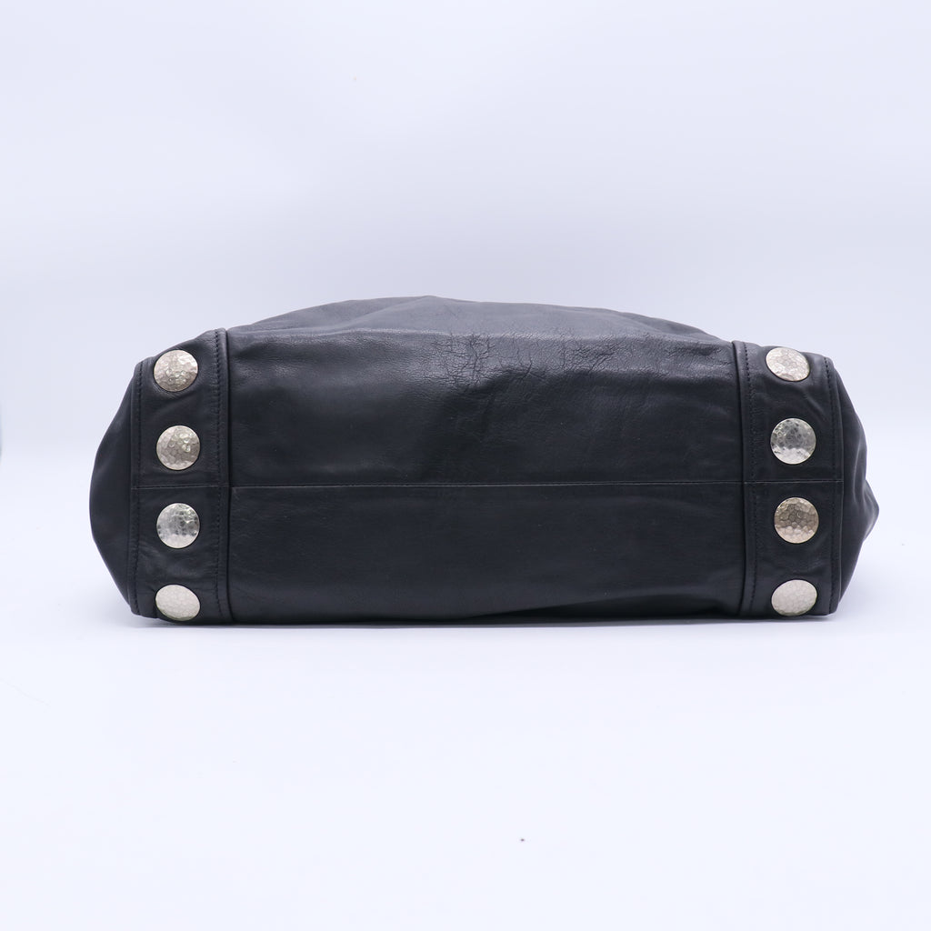 Leather Studded Handle Bag B20802