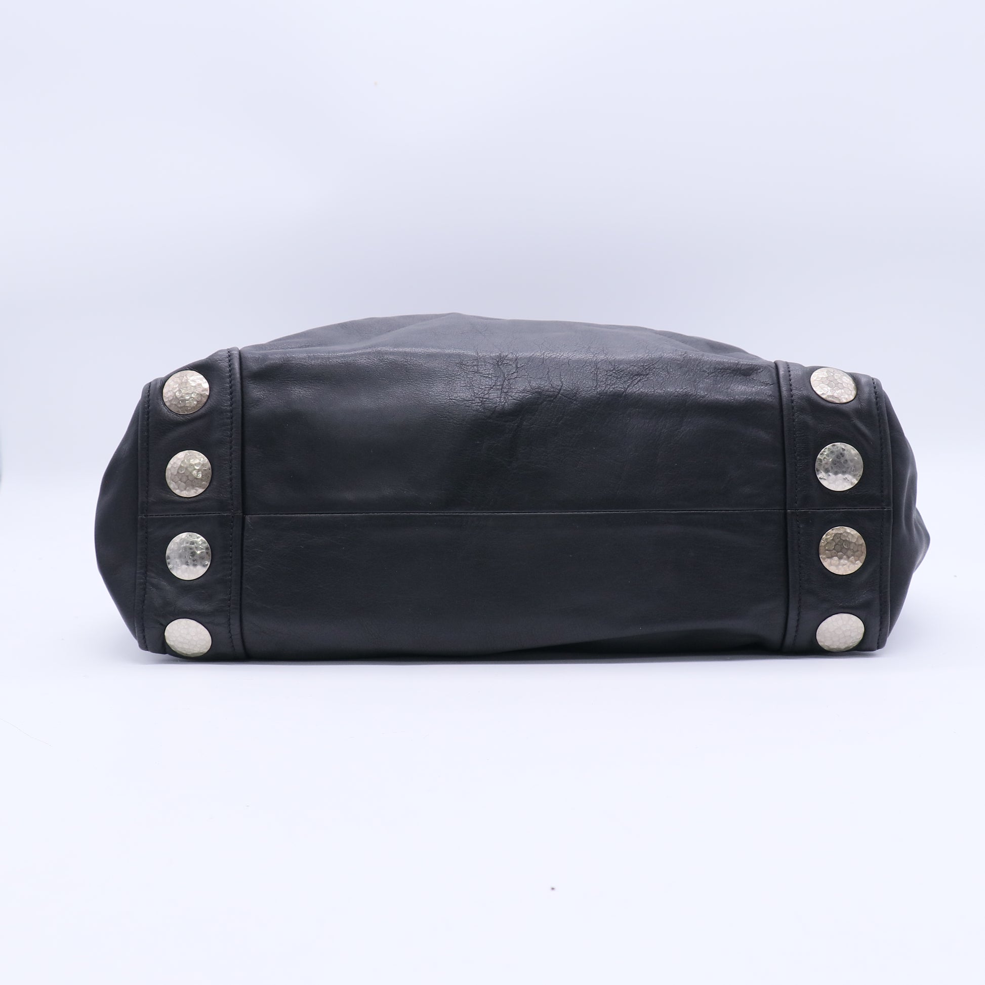 Leather Studded Handle Bag B20802