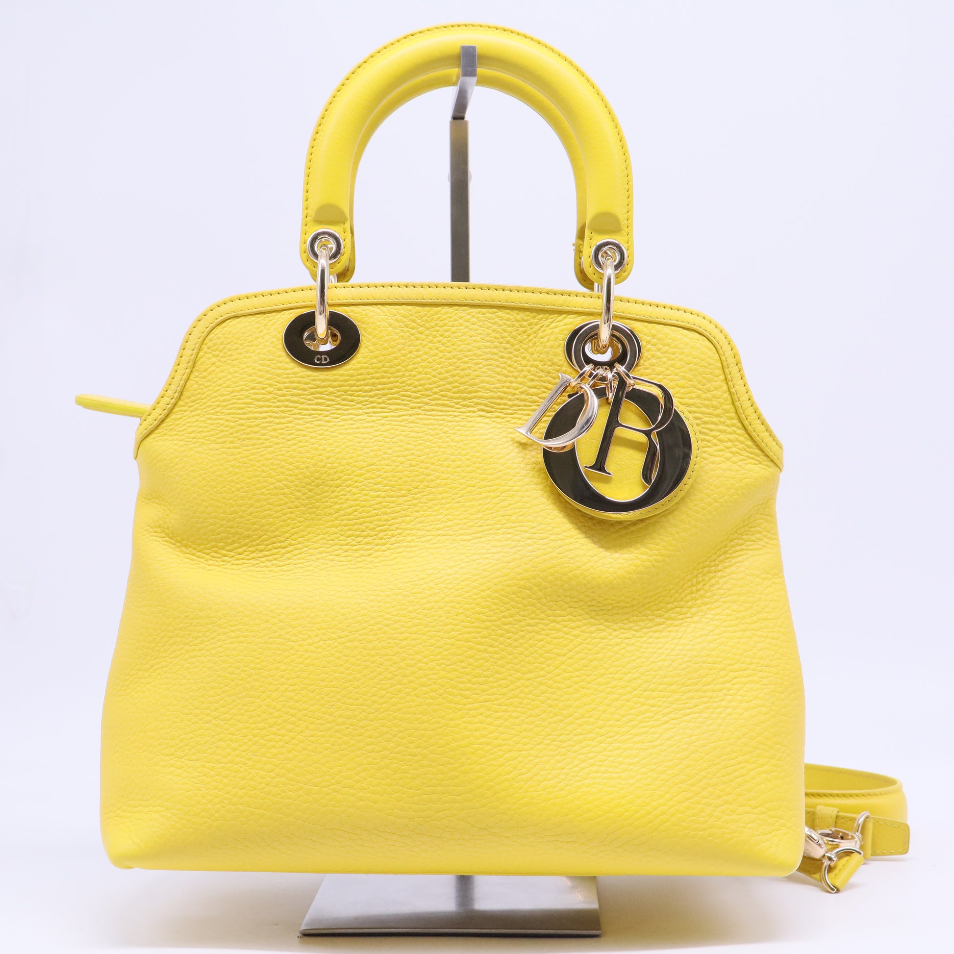 Granville leather handbag Dior Yellow in Leather B20382