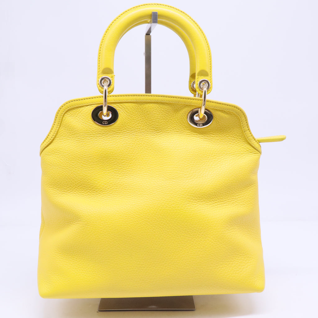 Granville leather handbag Dior Yellow in Leather B20382