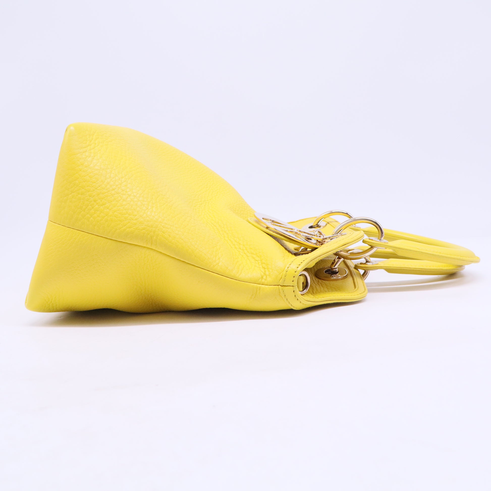 Granville leather handbag Dior Yellow in Leather B20382