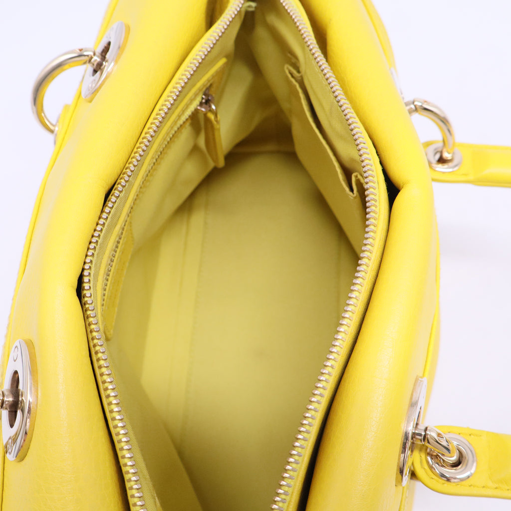 Granville leather handbag Dior Yellow in Leather B20382