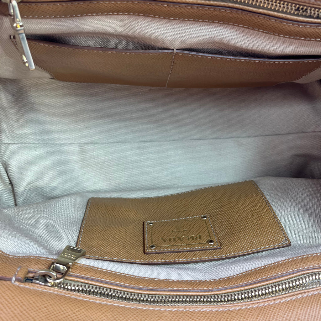Cuir Frame Convertible Tote Canvas and Saffiano Leather Small twins