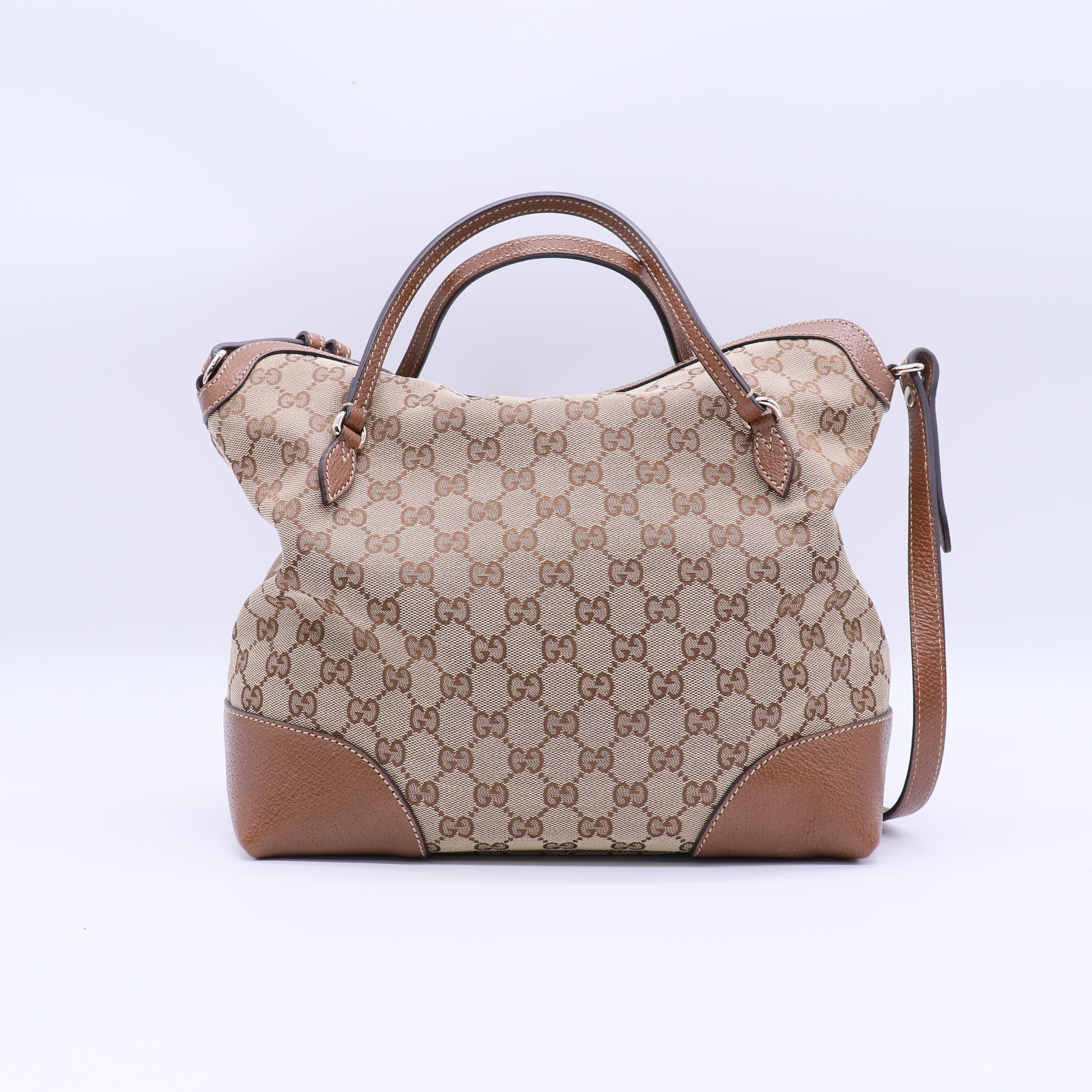 Bree Convertible Top Handle Bag GG Canvas with Leather Medium B21238
