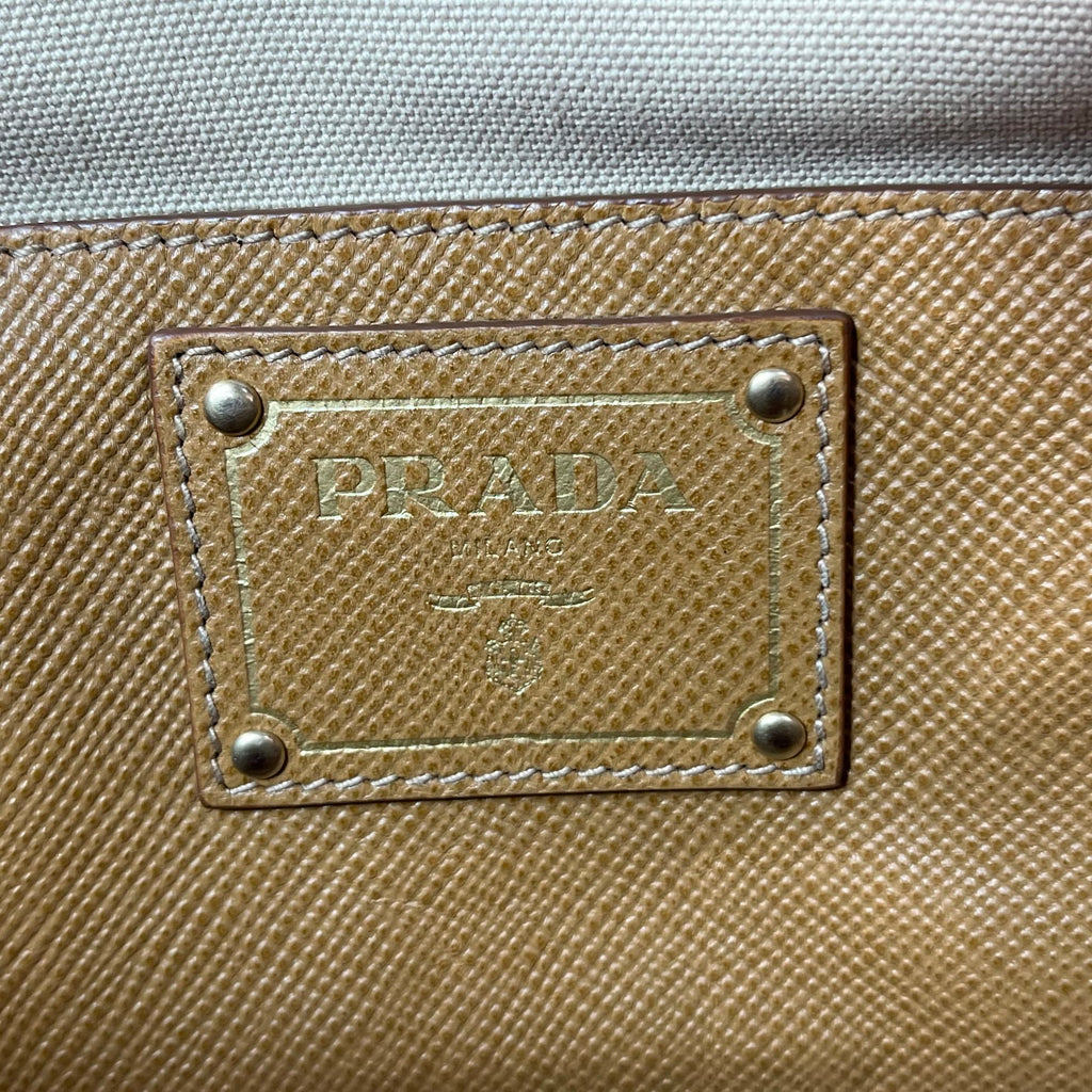 Cuir Frame Convertible Tote Canvas and Saffiano Leather Small twins