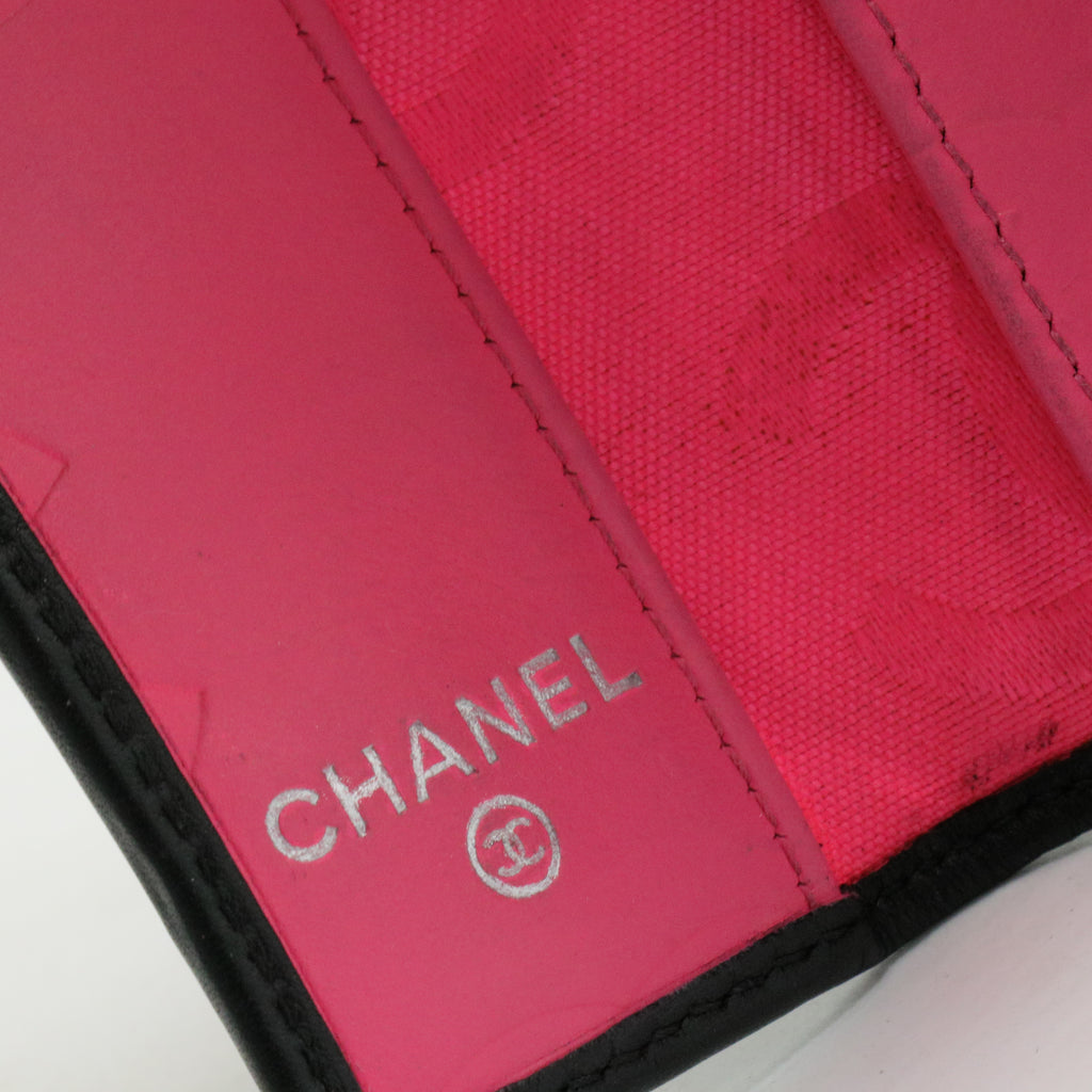 Calfskin Quilted Cambon 6 Key Holder Black