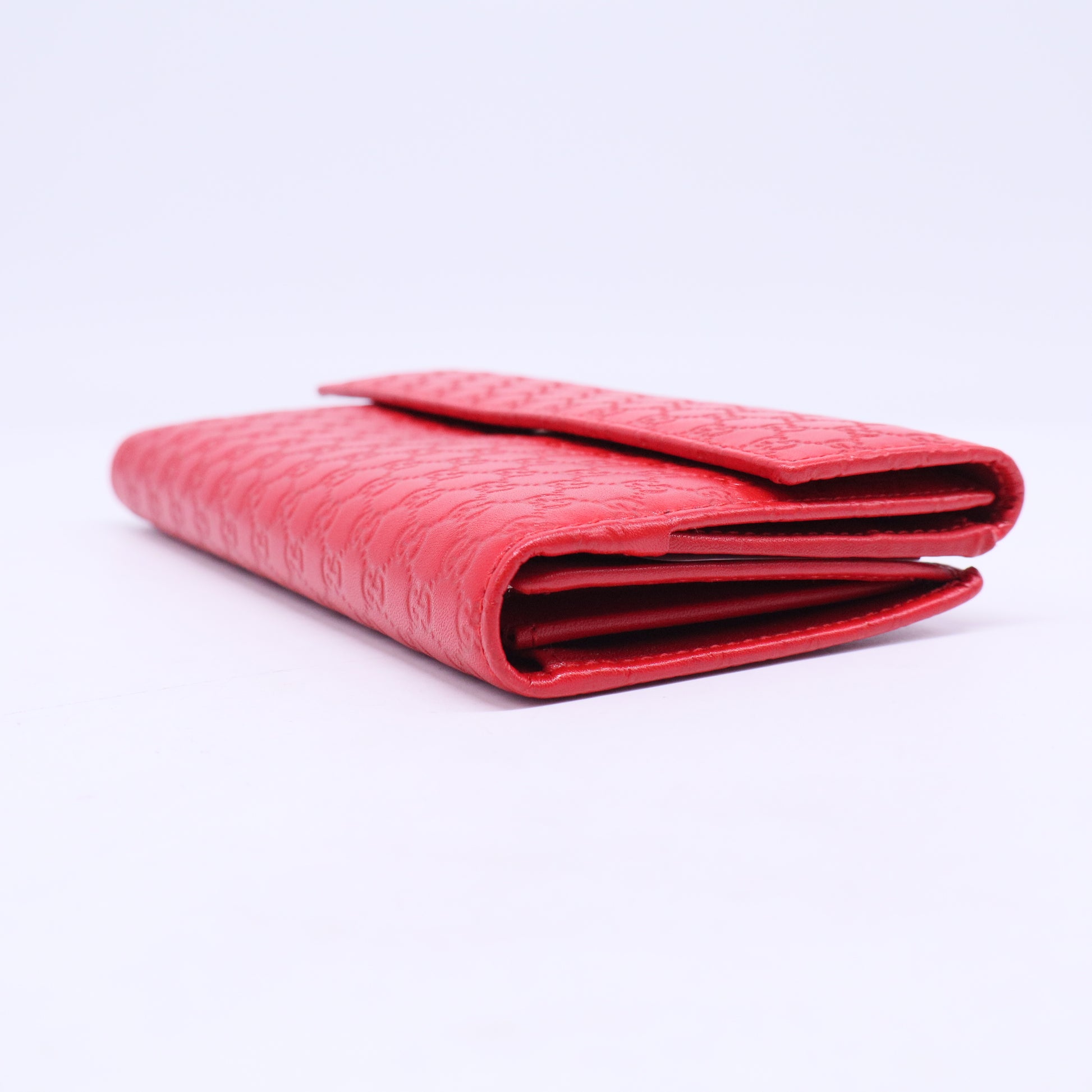 Red Guccissima Leather Flap Continental Wallet W20506
