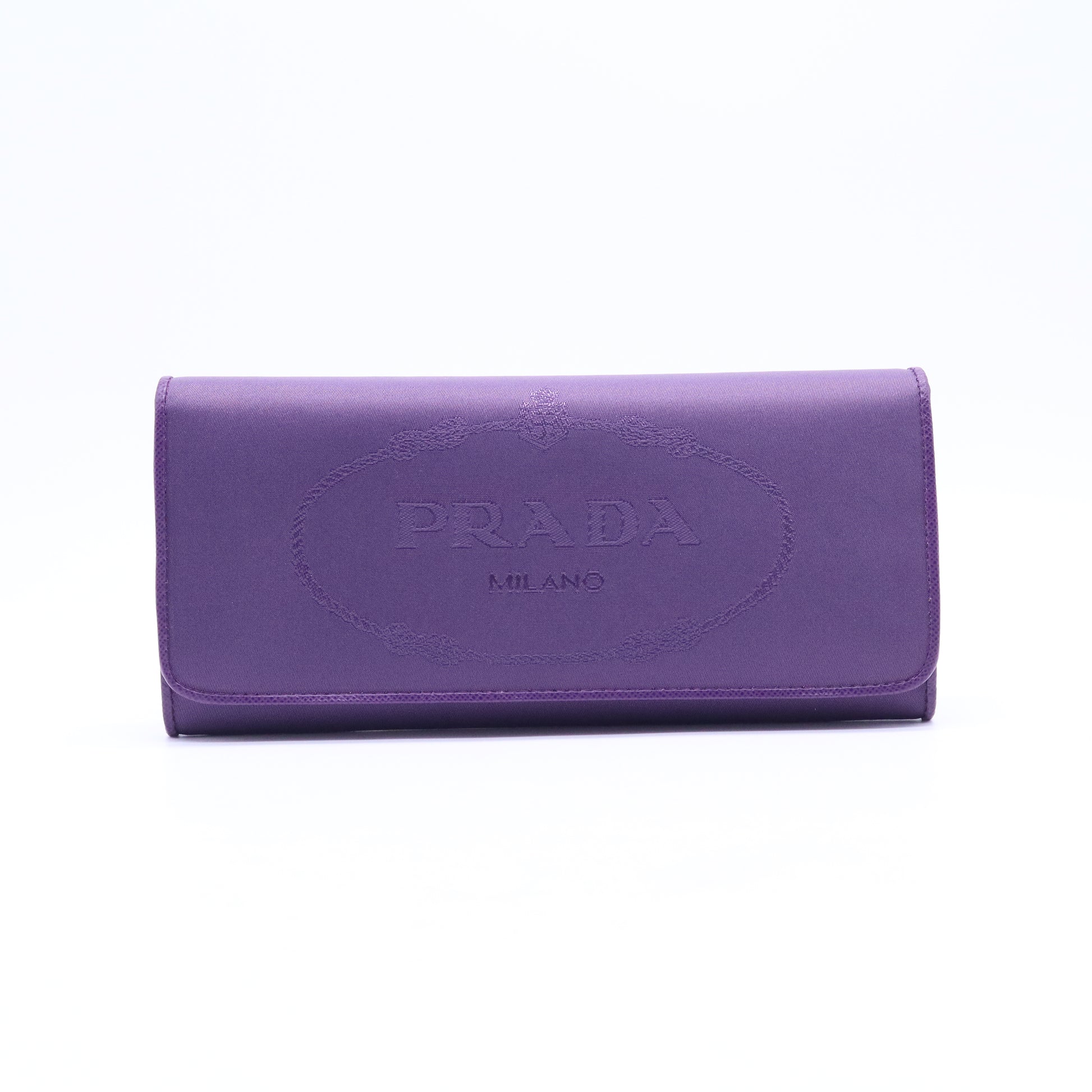 Prada Tessuto Nylon Jacquard Logo Continental Wallet W20986