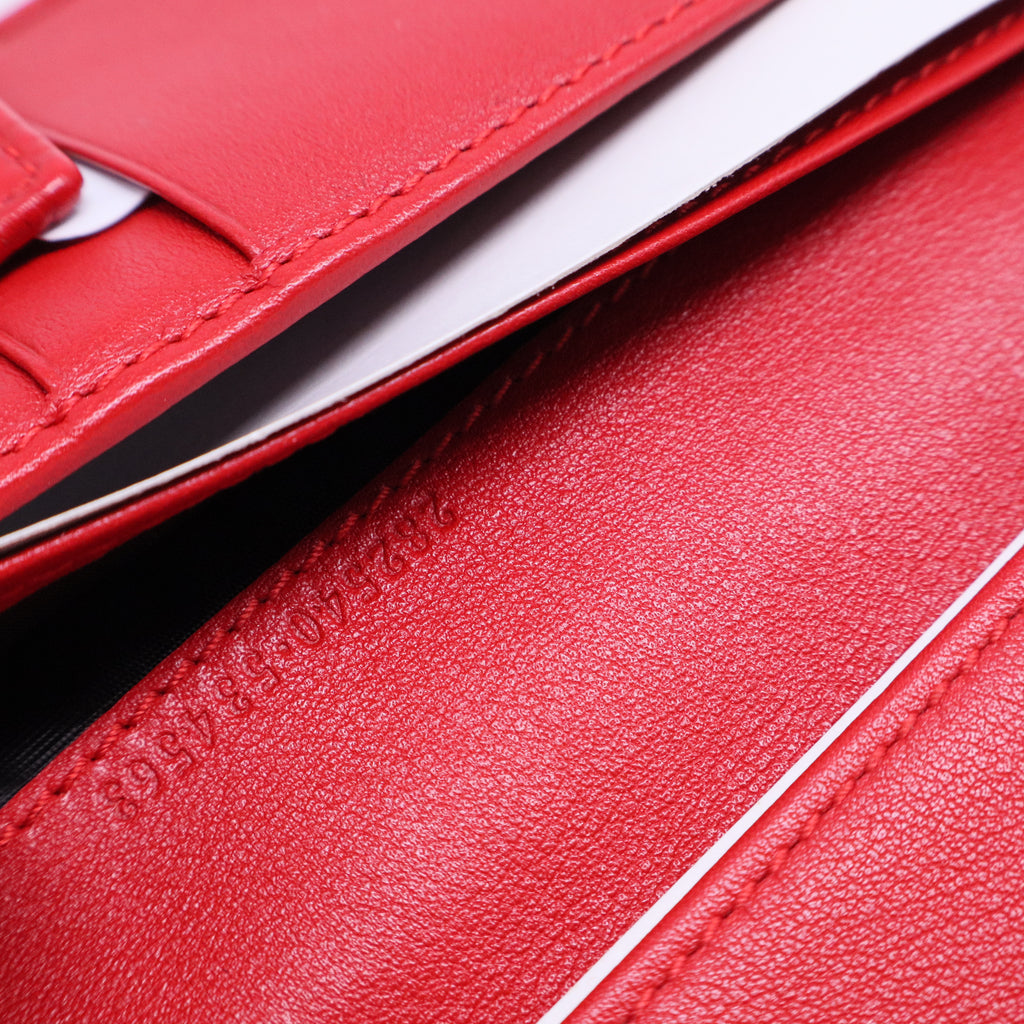 Red Guccissima Leather Flap Continental Wallet W20506