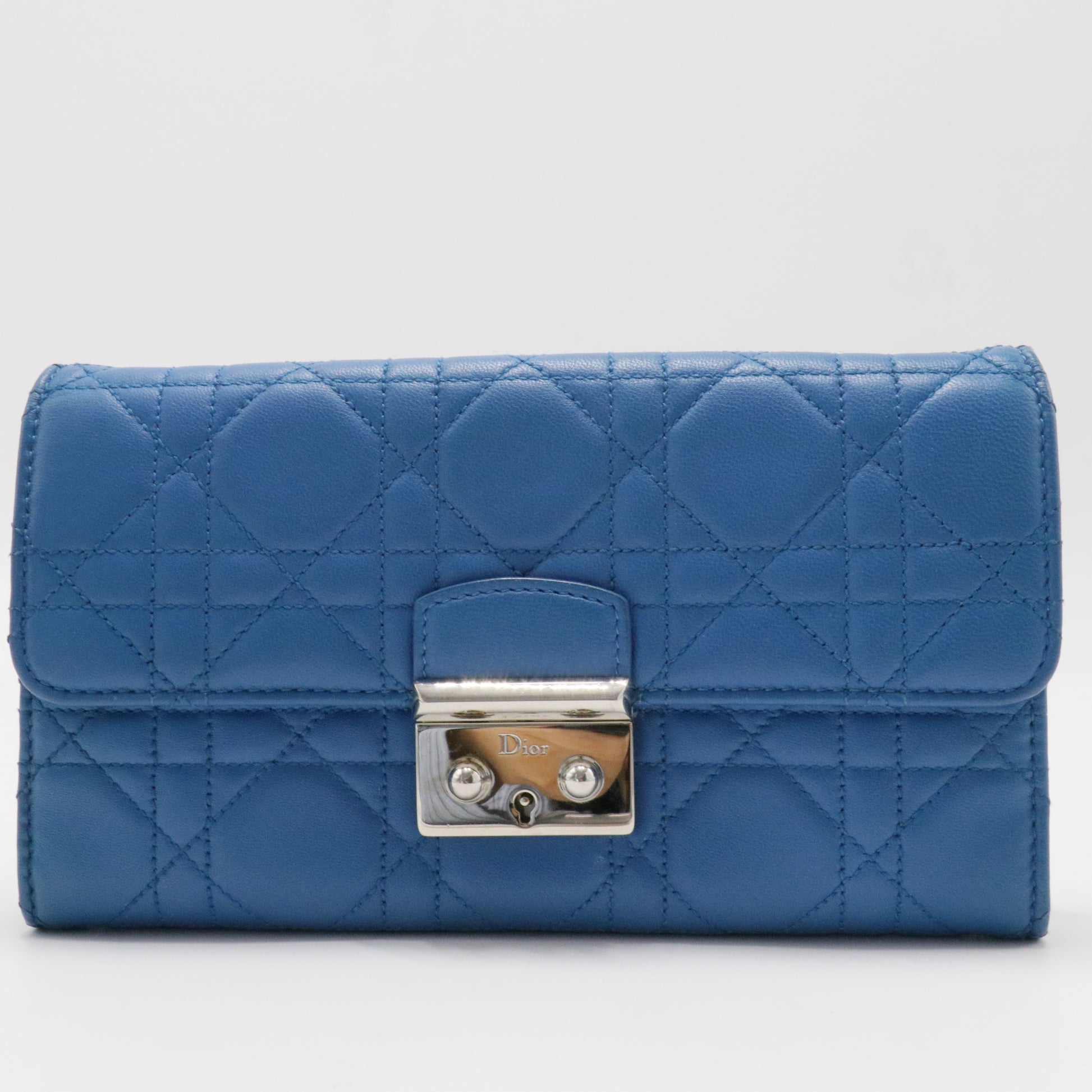Dior Blue Cannage Leather Miss Dior Chain Clutch