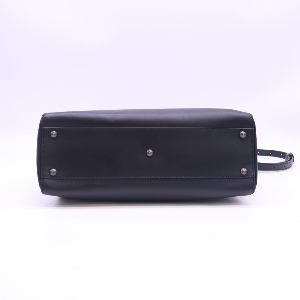 Fendi Black Smooth Leather Regular Peekaboo Twins B24249