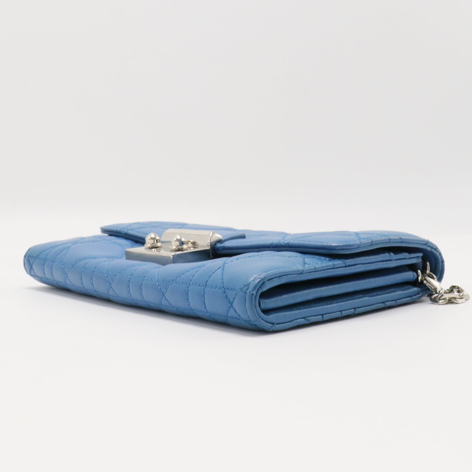 Dior Blue Cannage Leather Miss Dior Chain Clutch
