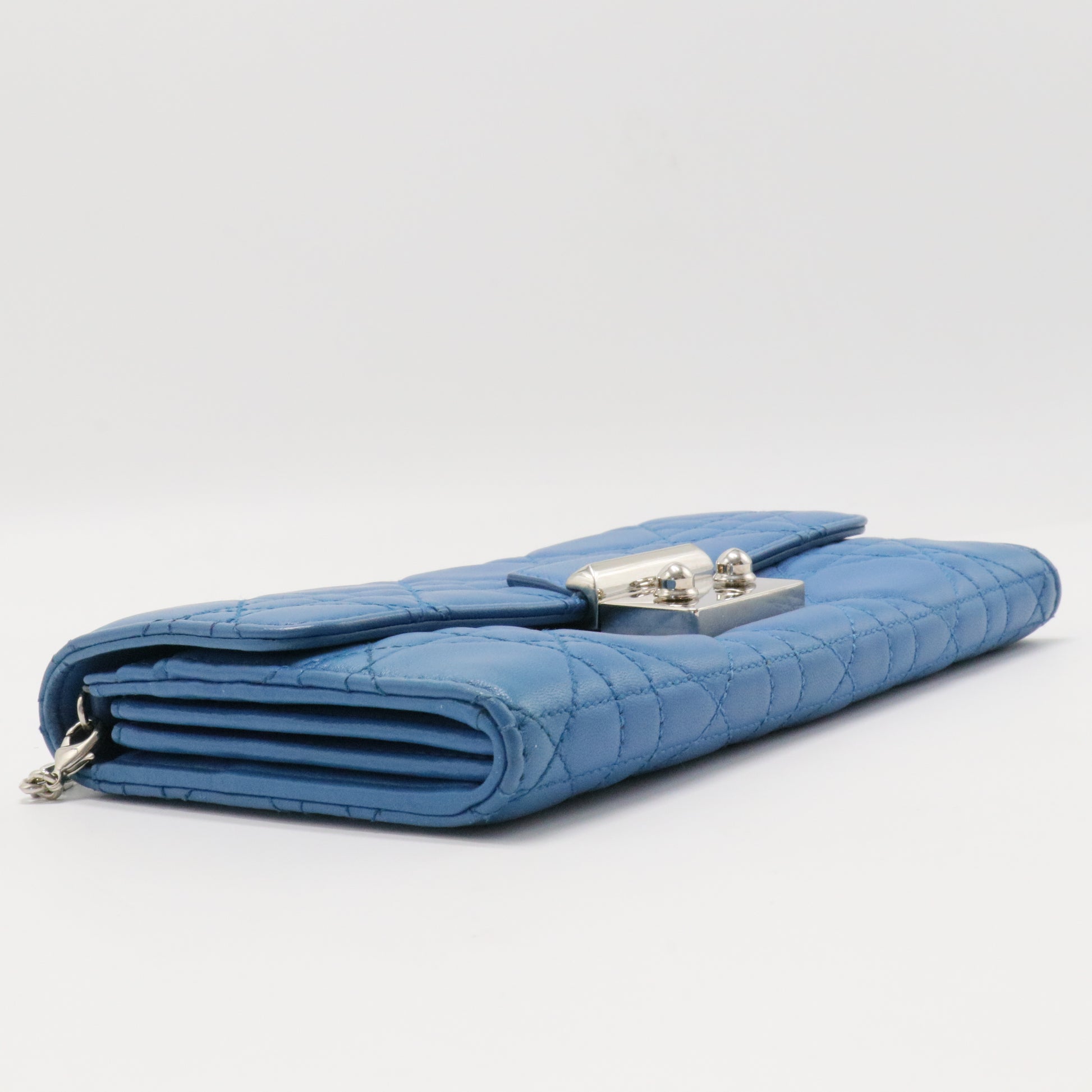 Dior Blue Cannage Leather Miss Dior Chain Clutch