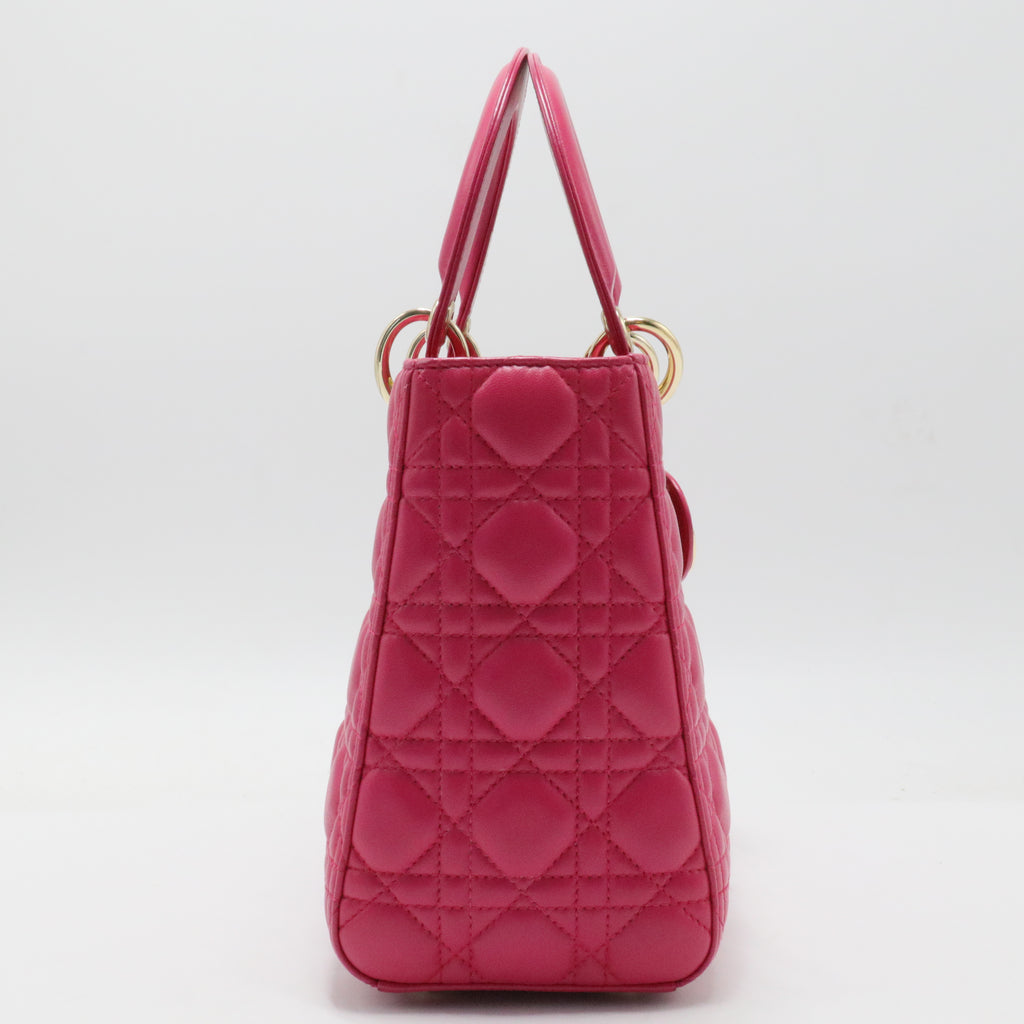 Lady Dior Bag Cannage Quilt Lambskin Medium