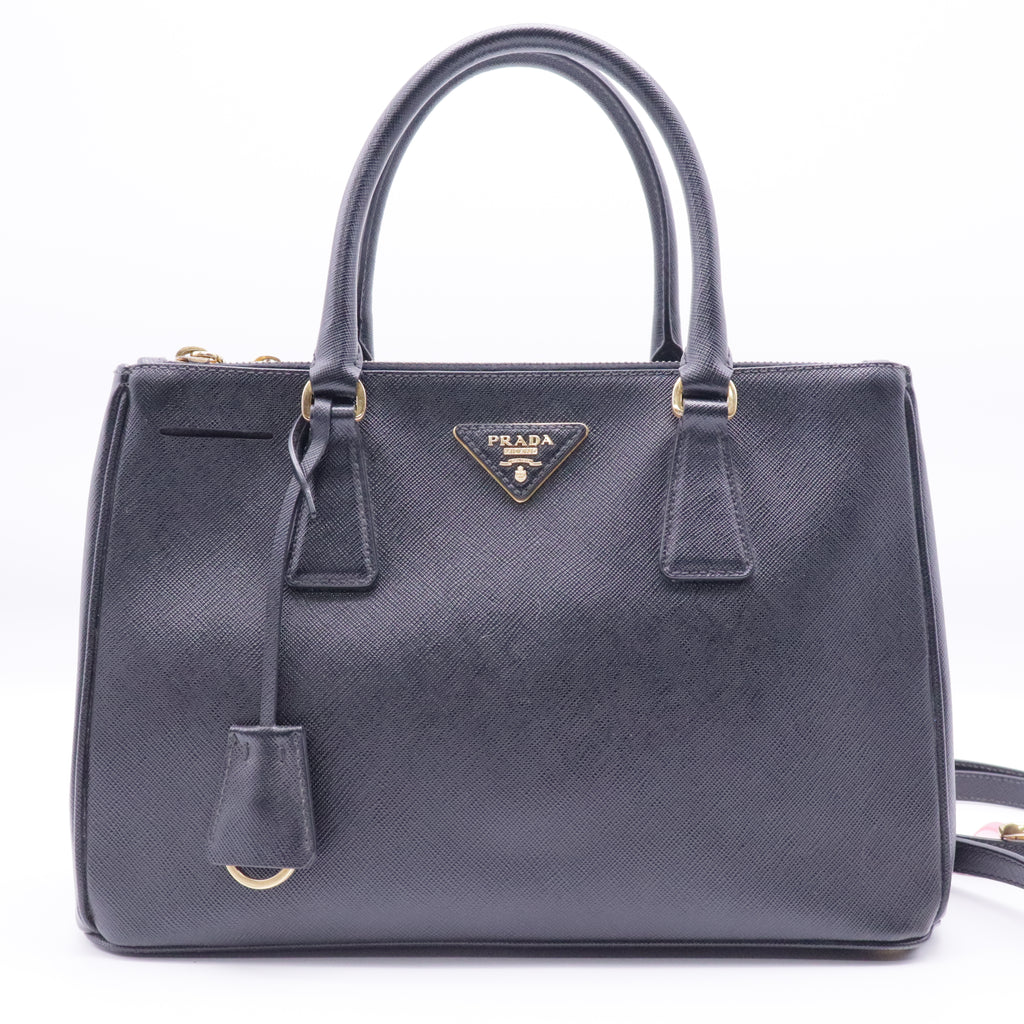 Saffiano Lux Leather Galleria Double Zip Medium twins