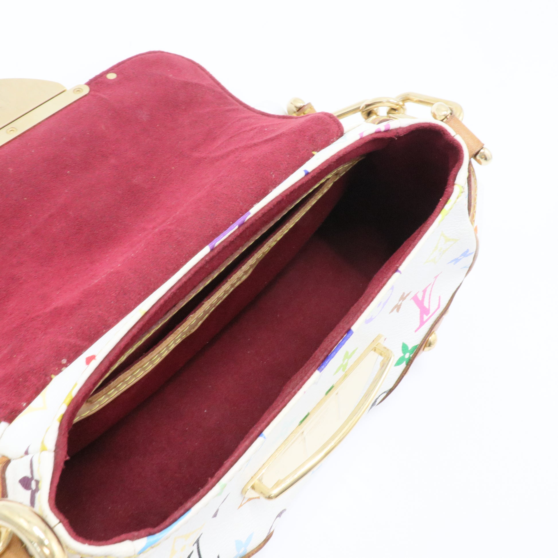 Marilyn White Multicolor Monogram Canvas Shoulder Bag