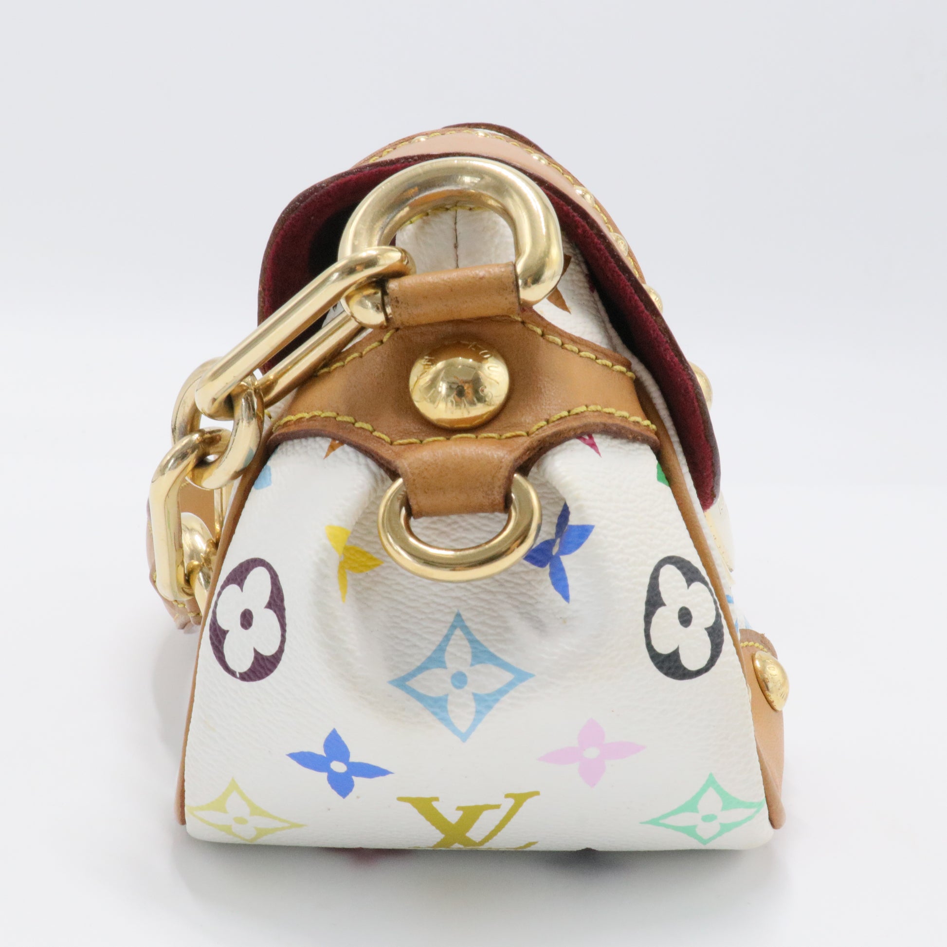Marilyn White Multicolor Monogram Canvas Shoulder Bag