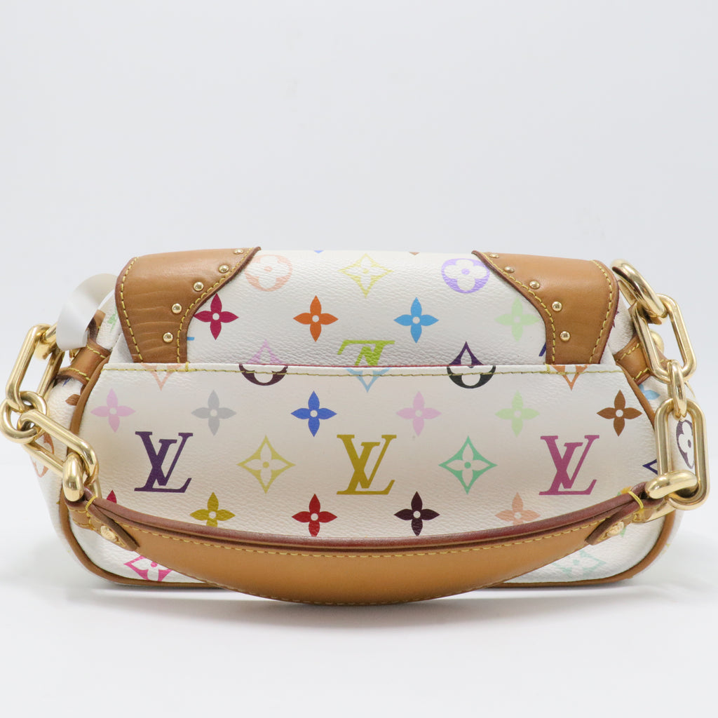 Marilyn White Multicolor Monogram Canvas Shoulder Bag