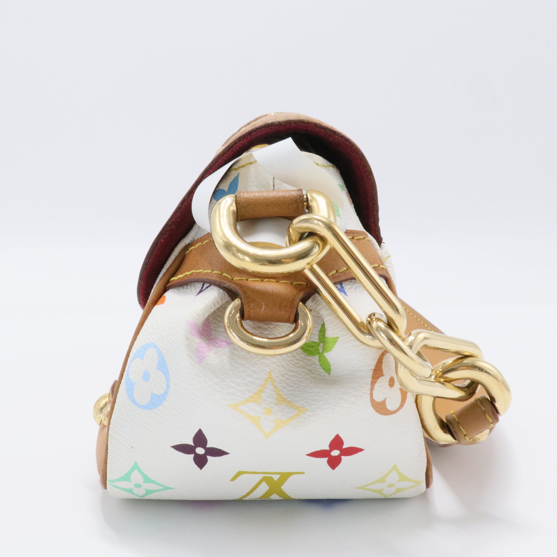 Marilyn White Multicolor Monogram Canvas Shoulder Bag